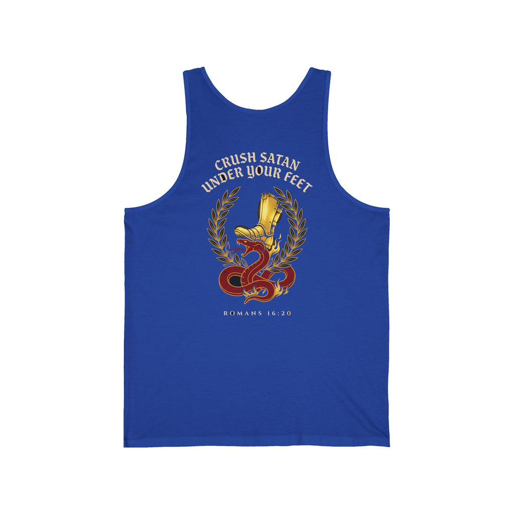 The God of Peace Will Crush Satan Under Your Feet Christian Tank | Warrior Faith Bible