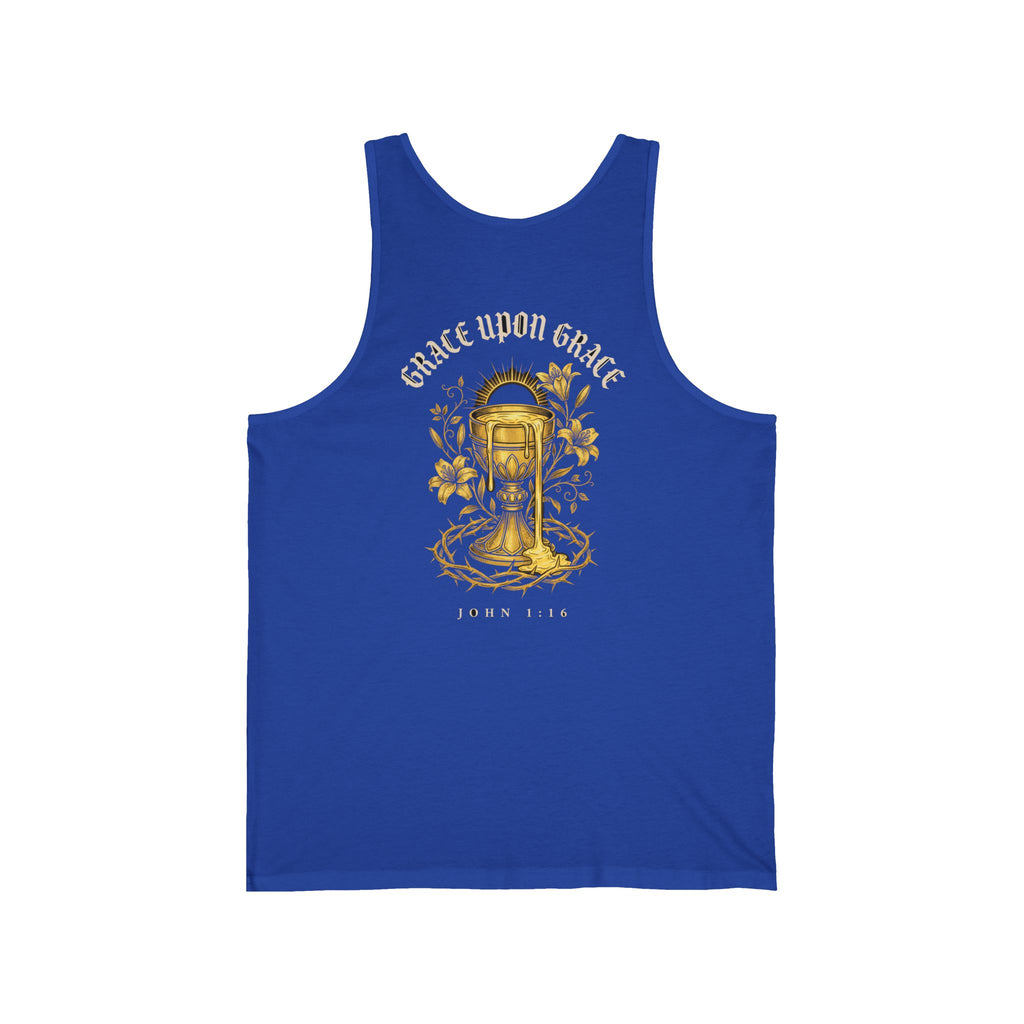 Grace Upon Grace Christian Tank Top | John 1:16 Floral Faith Shirt