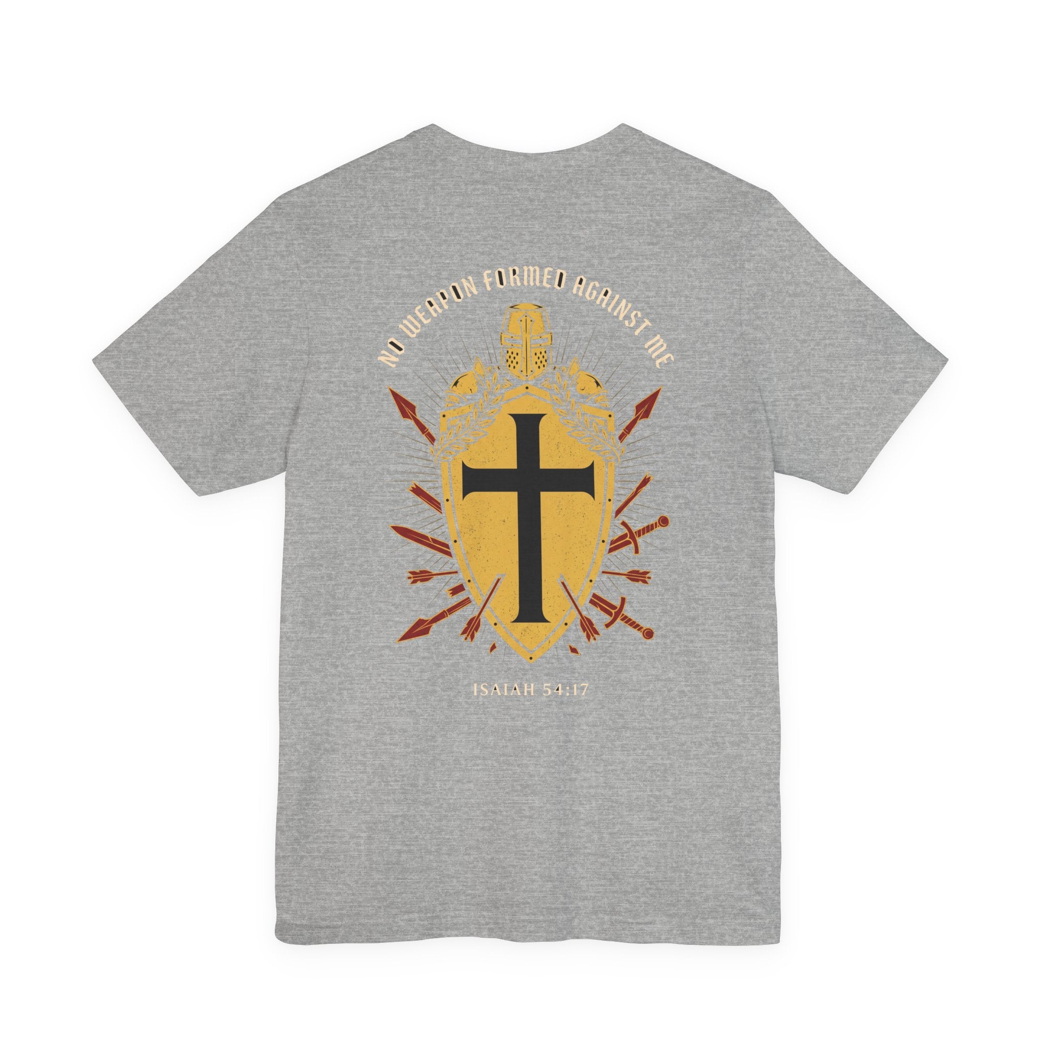 No Weapon Formed Against Me Warrior Christian Tee | Crusades Faith Bible Shirt