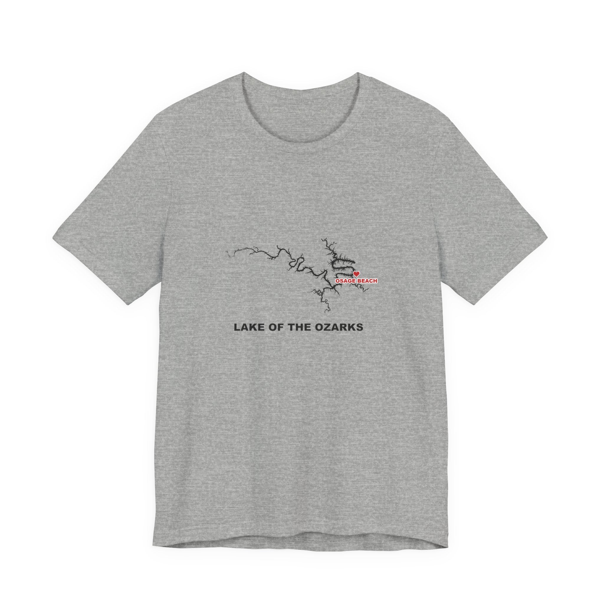 Lake of the Ozarks Silhouette Tee with Heart at Osage Beach