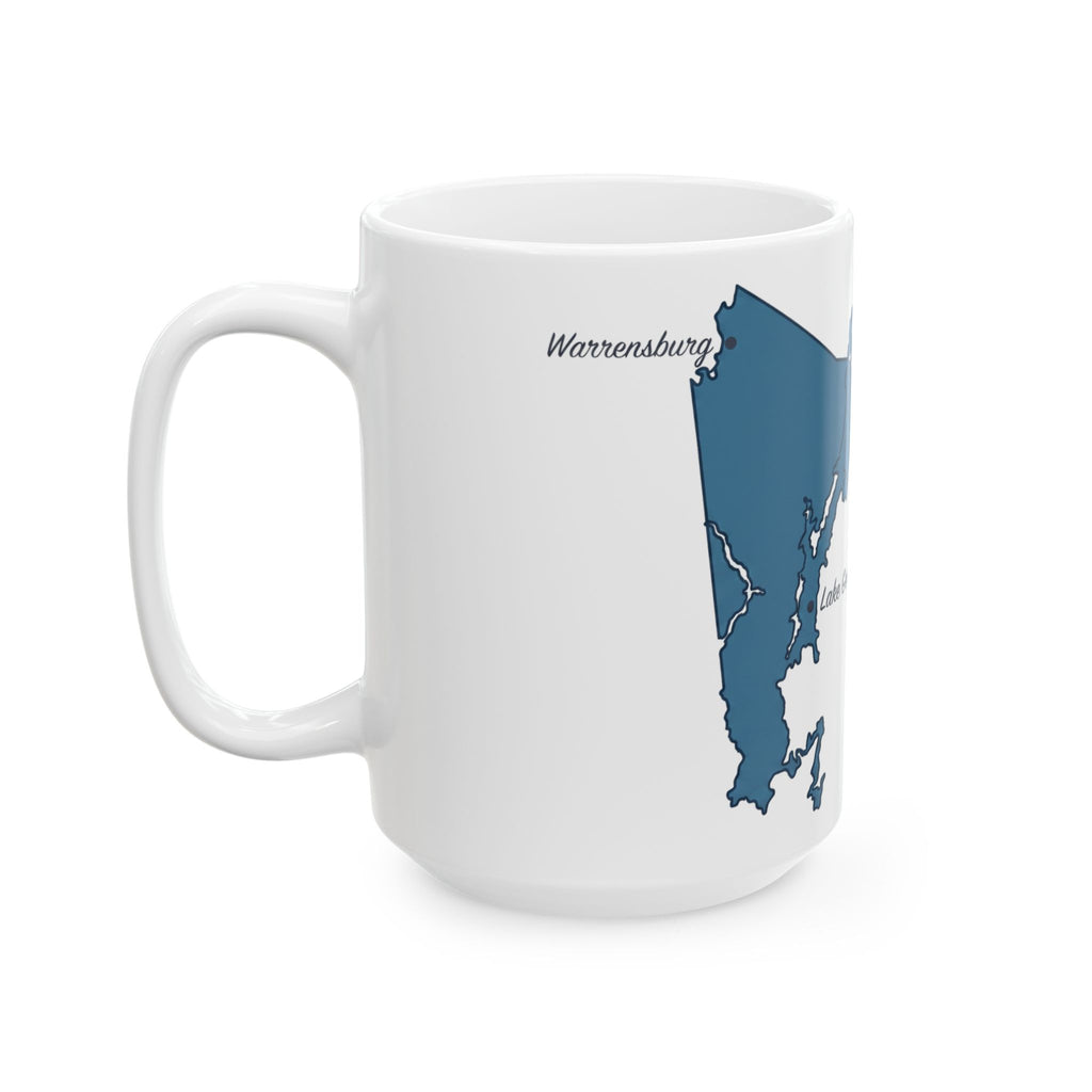 Lake George Map Silhouette Coffee Mug 15oz - Unique Lake Life Souvenir