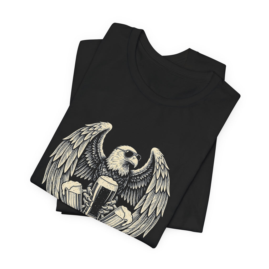 Out of Many One Beer T-Shirt | Funny Patriotic Eagle Beer Tee | 4th of July Drinking Gift | Beer Lover Shirt