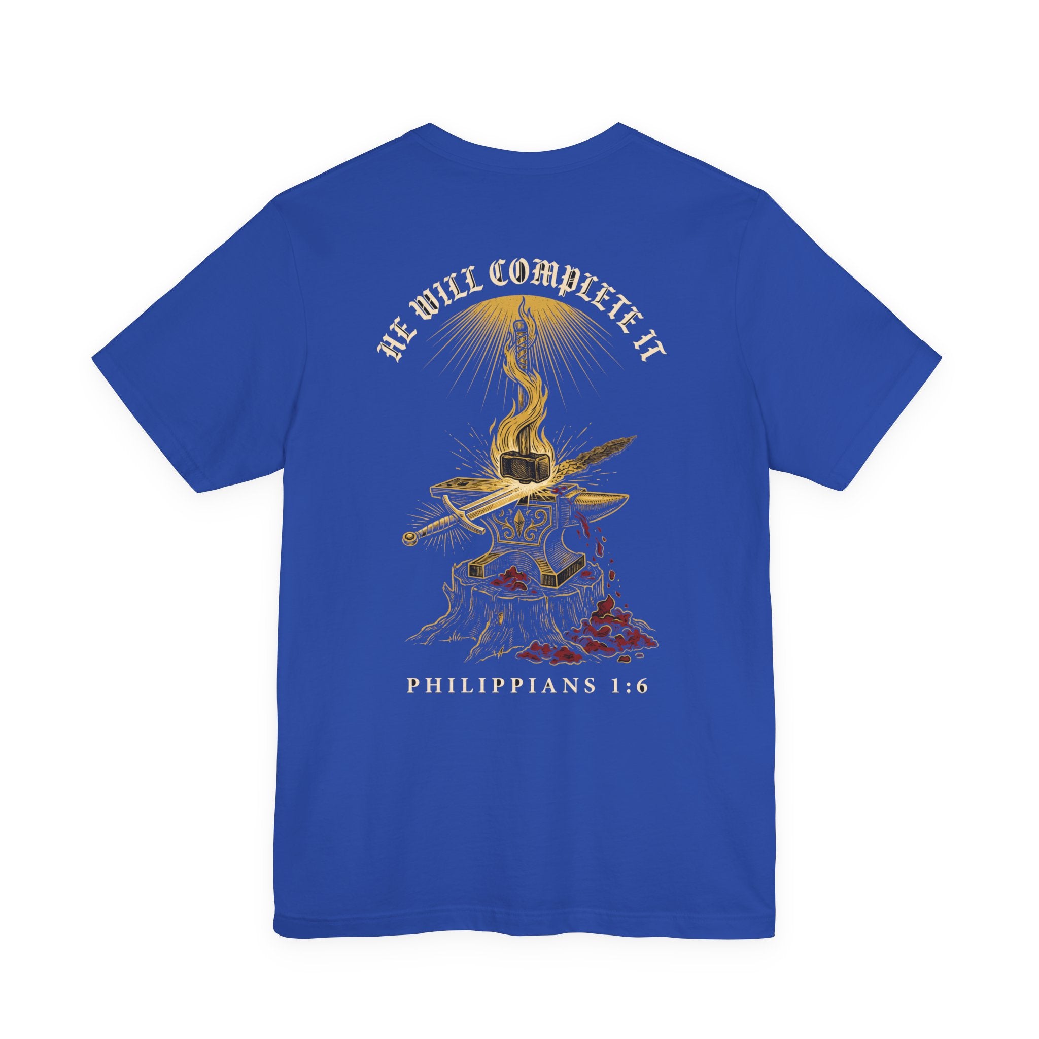 He Will Complete It Christian Tee | Reformed Warrior Faith Shirt