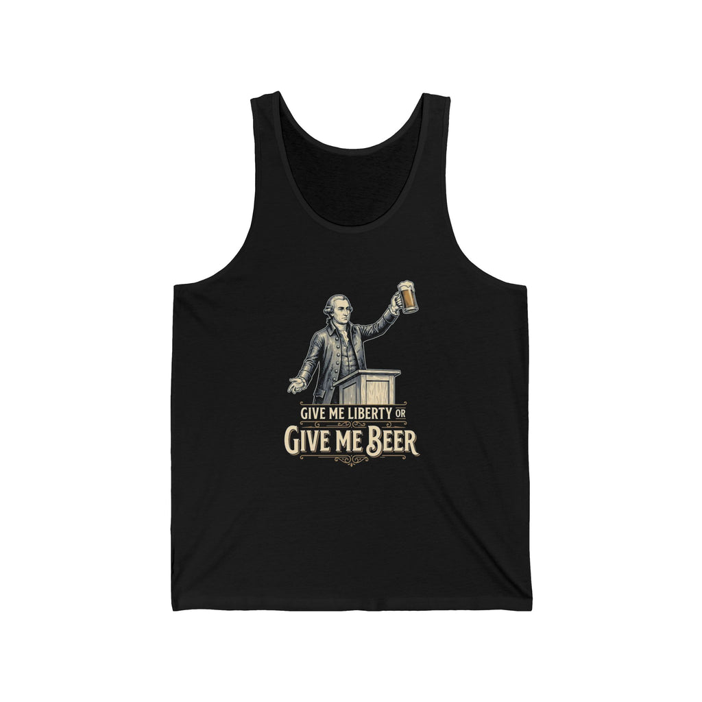 Give Me Liberty or Give Me Beer Tank Top | Funny Patriotic Beer Lover Tee | 4th of July Drinking Shirt | Founding Father Gift