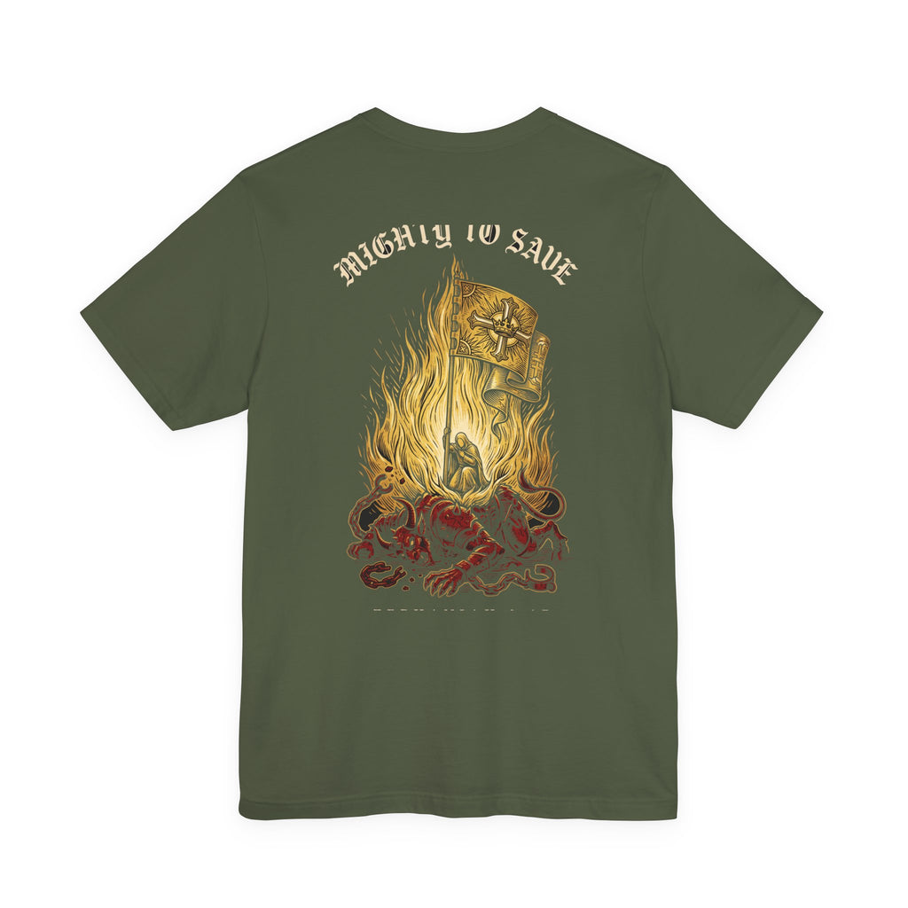 The Mighty One Will Save Christian Tee | Reformed Warrior Faith Shirt