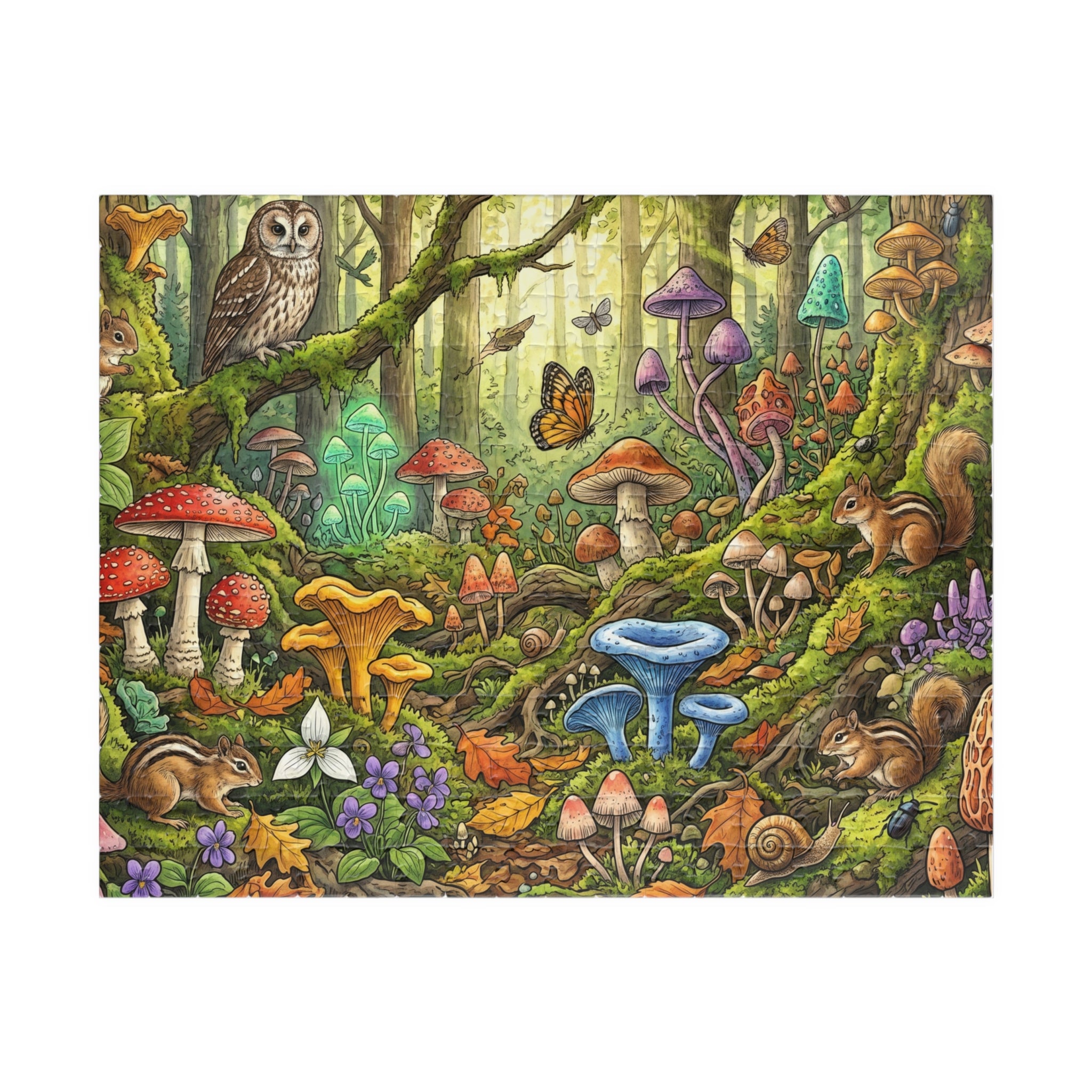 Mushroom Jigsaw Puzzle - Rooted in Nature Minimalist Design | 1014 Piece