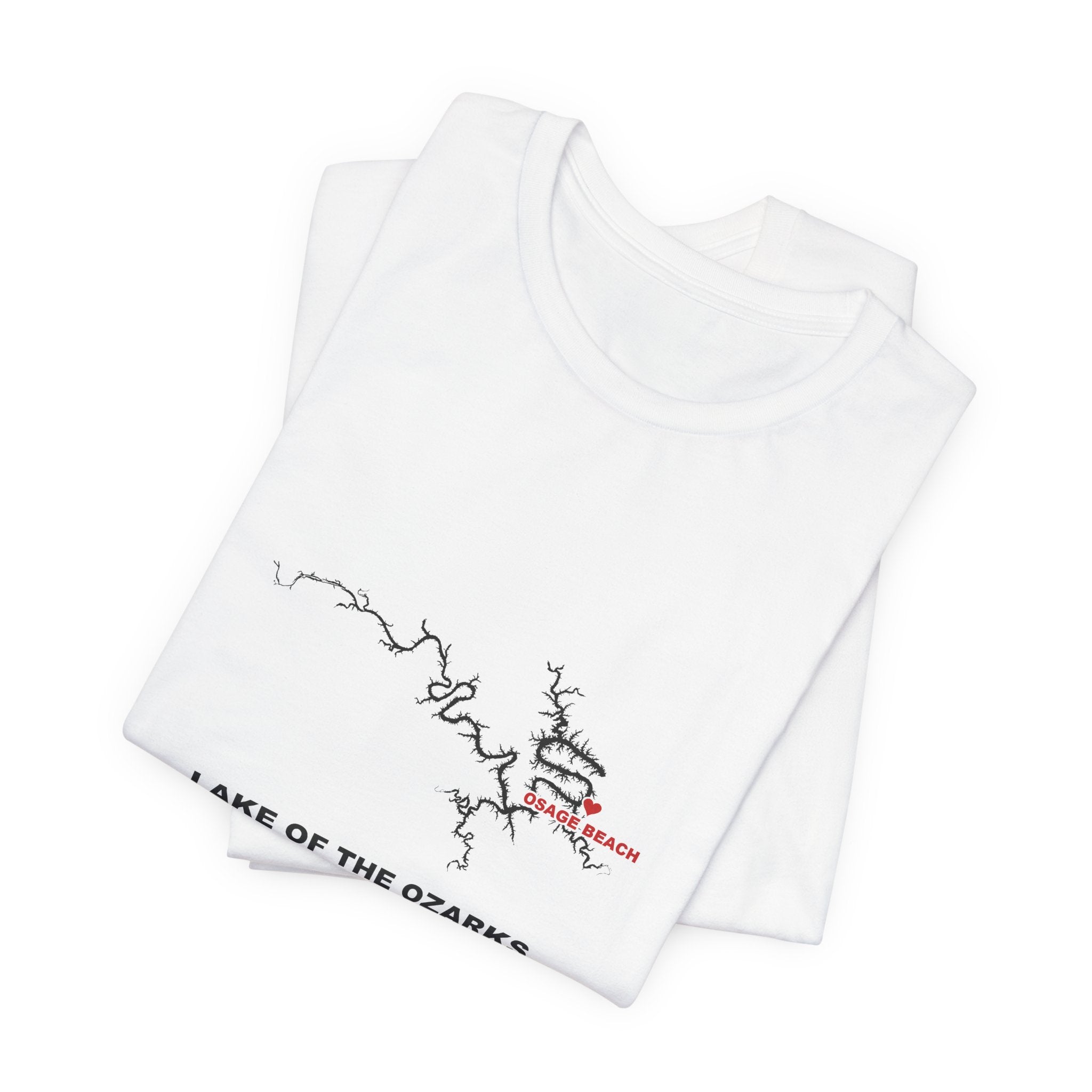 Lake of the Ozarks Silhouette Tee with Heart at Osage Beach