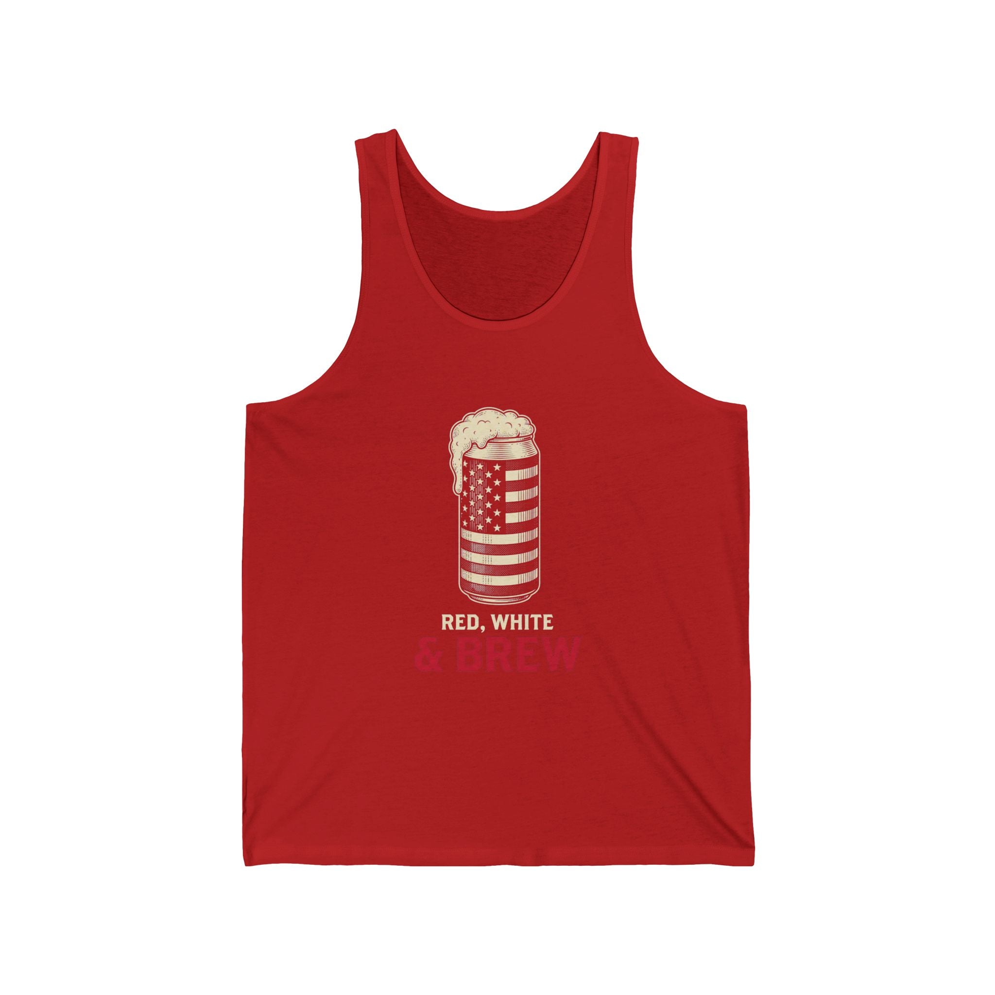 Red White and Brew Tank Top | Funny 4th of July Beer Tee | Patriotic Drinking Gift | Craft Beer Lover Shirt