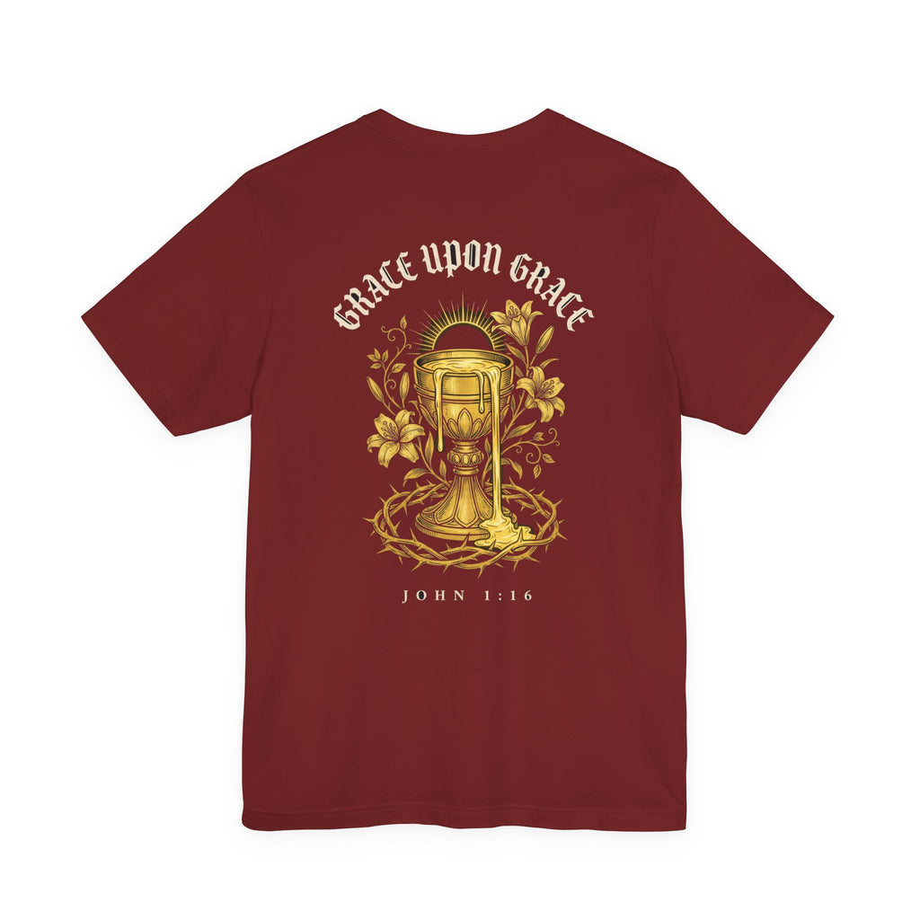 Grace Upon Grace Christian Tee | John 1:16 Floral Faith Bible Verse Shirt