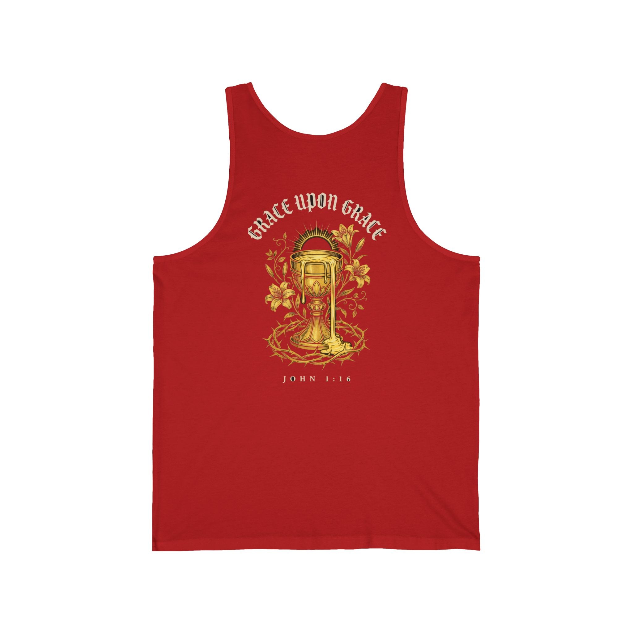 Grace Upon Grace Christian Tank Top | John 1:16 Floral Faith Shirt