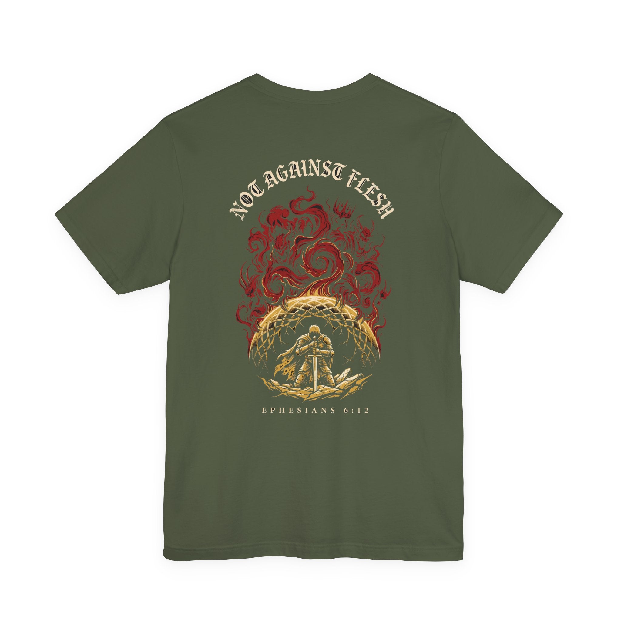 Not Against Flesh Christian Tee | Reformed Warrior Faith Shirt