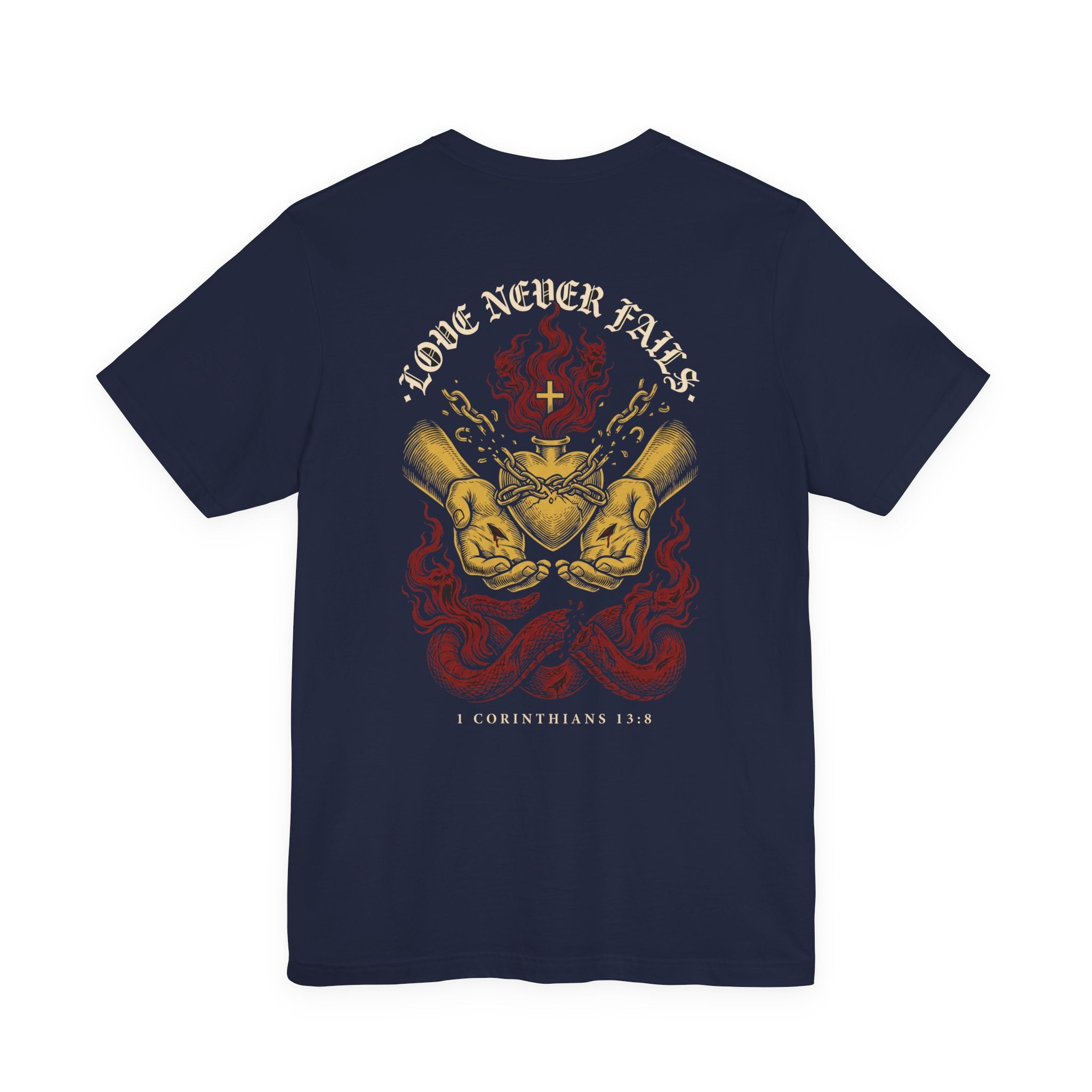 Love Never Fails Christian Tee | Reformed Warrior Faith Shirt