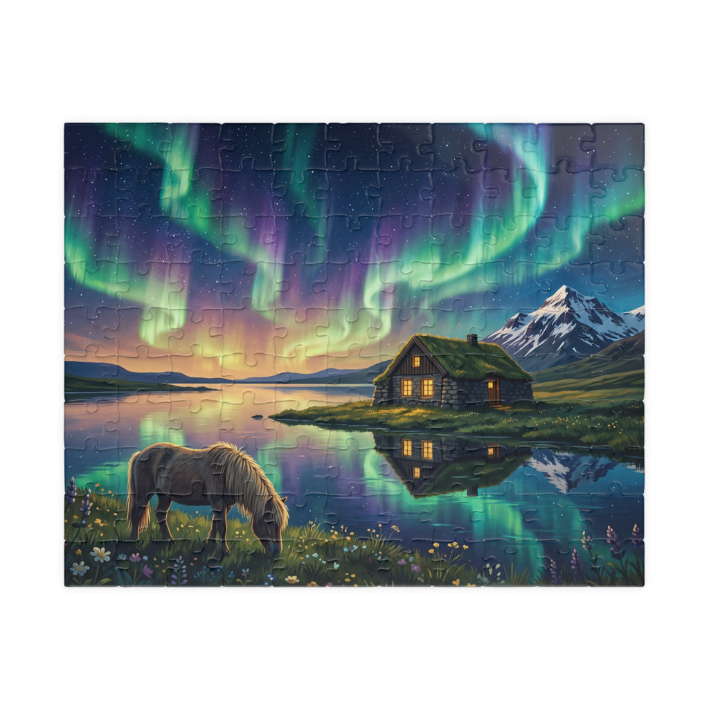 Northern Lights Iceland Jigsaw Puzzle | Aurora Borealis Landscape