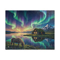 Northern Lights Iceland Jigsaw Puzzle | Aurora Borealis Landscape