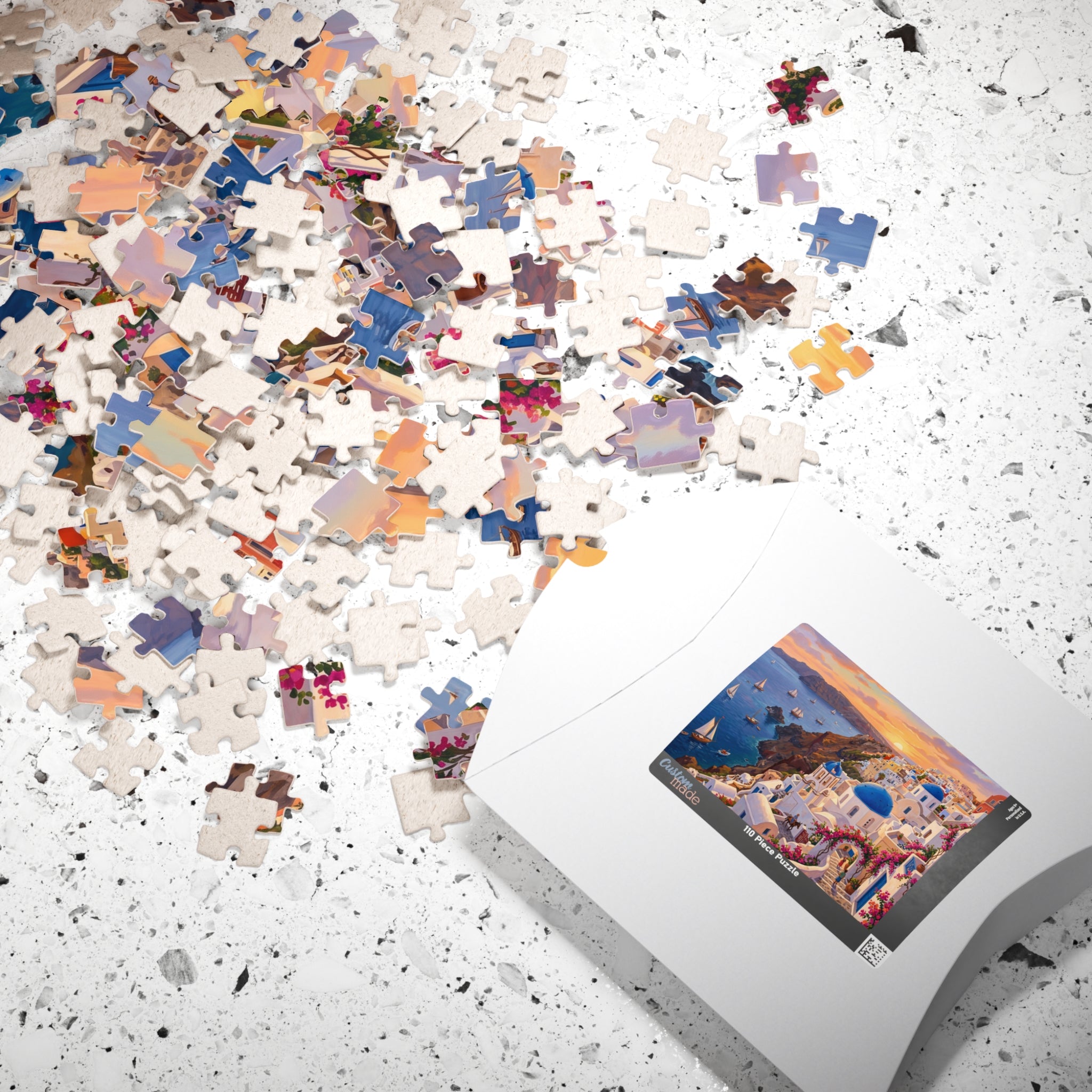 Santorini Sunset Jigsaw Puzzle | Greek Islands Aegean Landscape