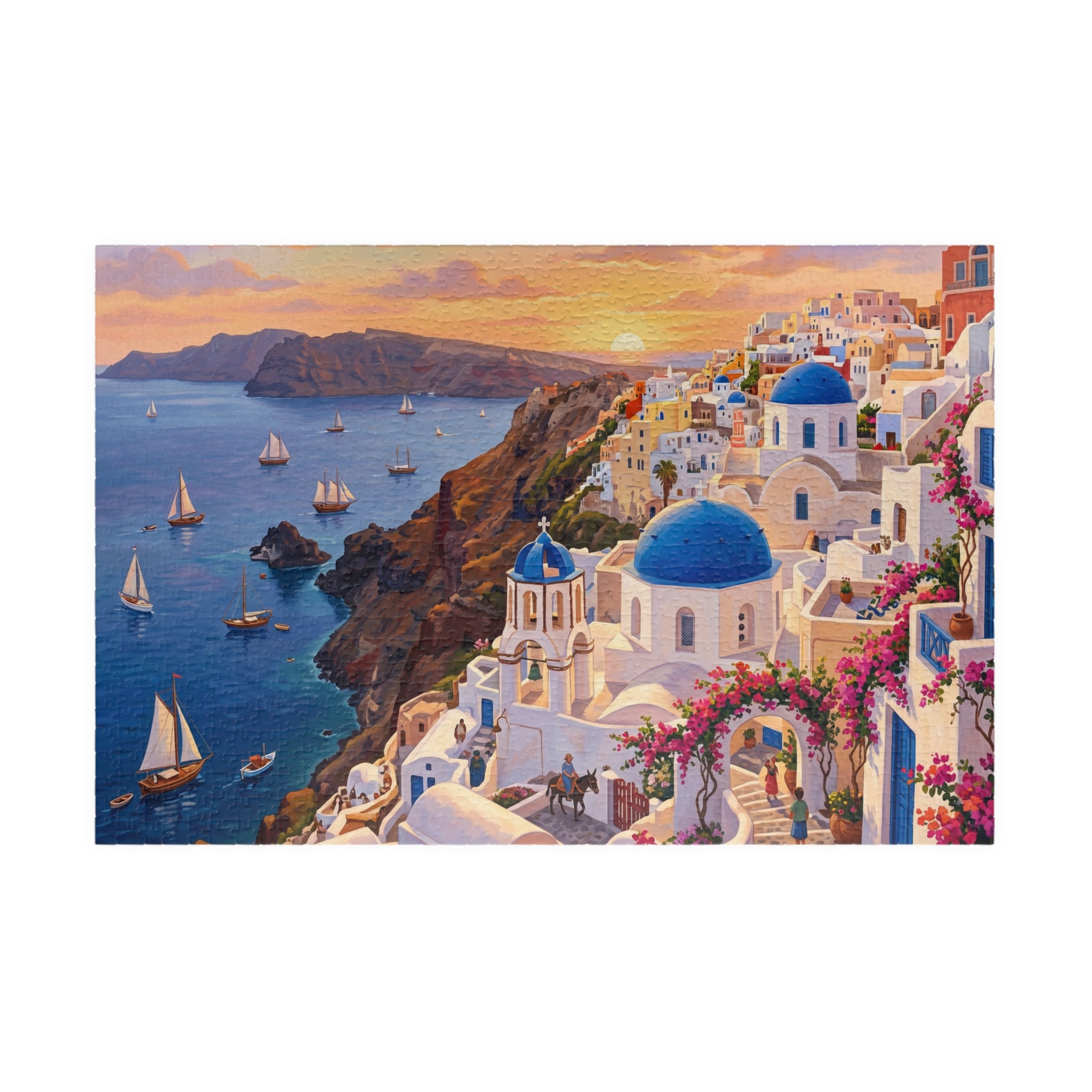 Santorini Sunset Jigsaw Puzzle | Greek Islands Aegean Landscape