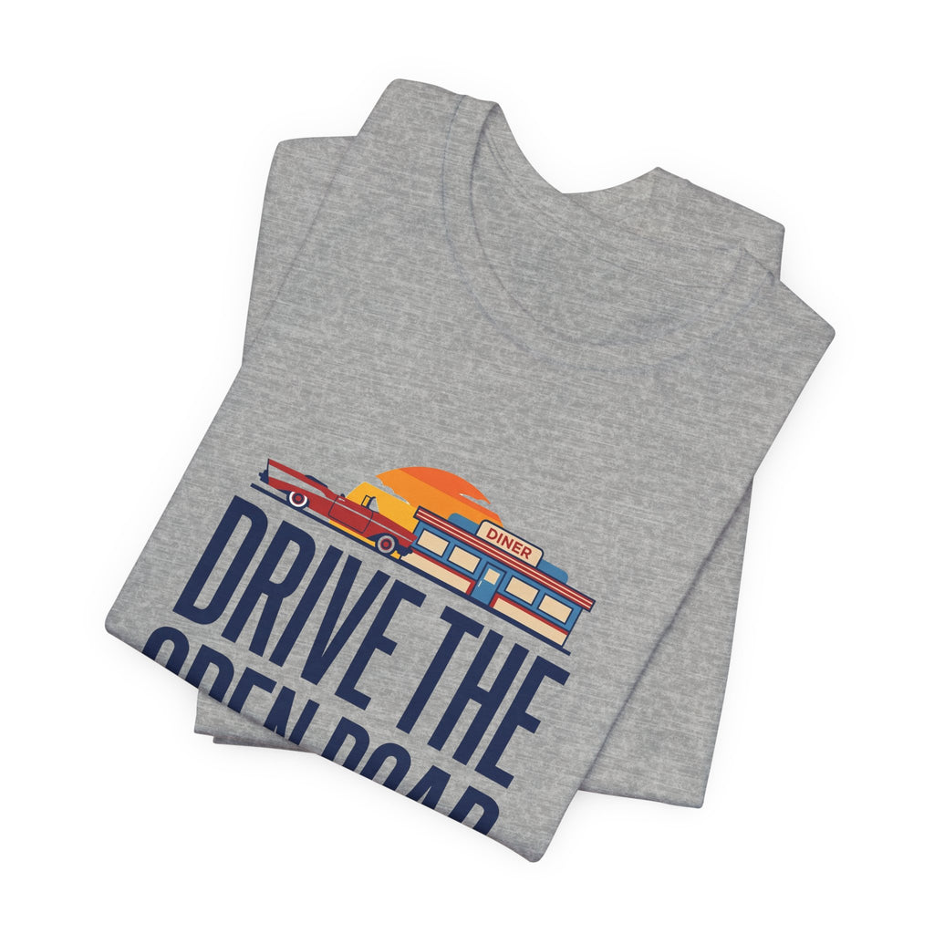 Drive The Open Road Tee - Retro Americana Car and Diner Design