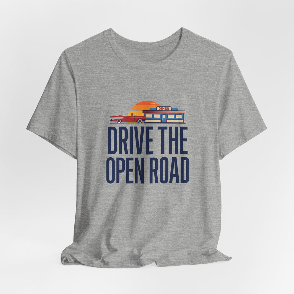 Drive The Open Road Tee - Retro Americana Car and Diner Design