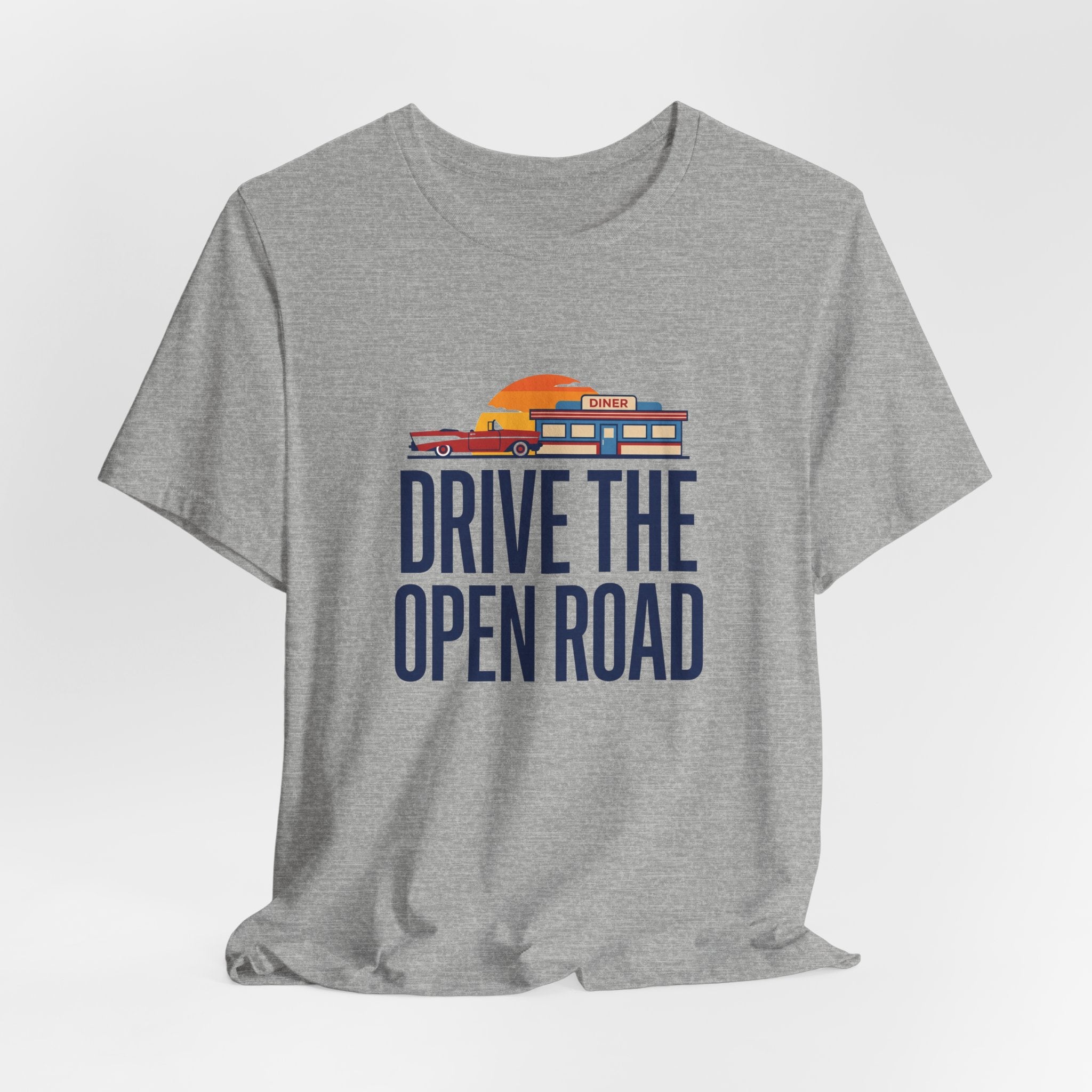 Drive The Open Road Tee - Retro Americana Car and Diner Design