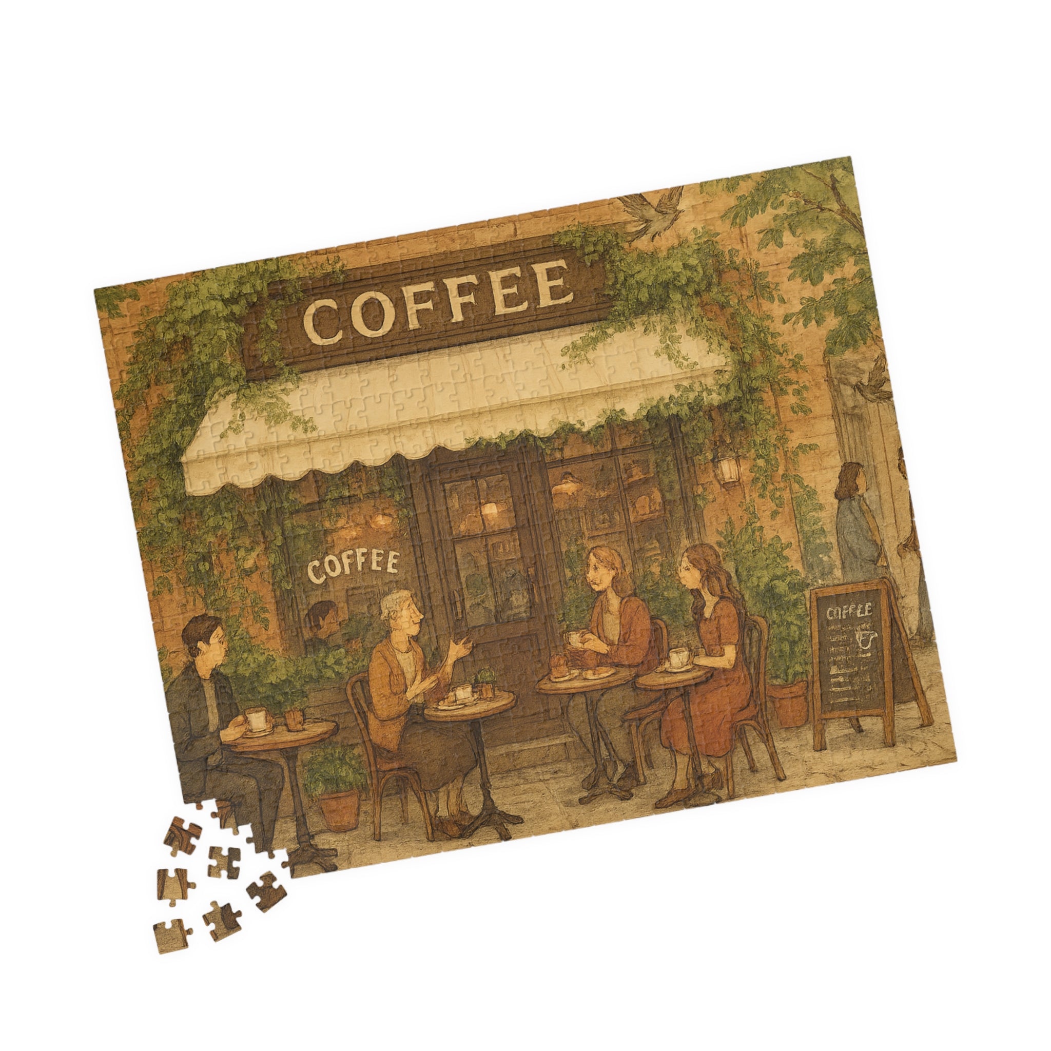 Classic Coffee Shop Jigsaw Puzzle - Cozy Urban Cafe Scene
