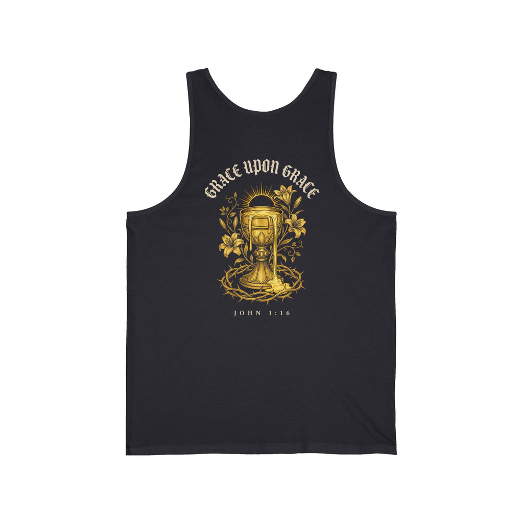 Grace Upon Grace Christian Tank Top | John 1:16 Floral Faith Shirt