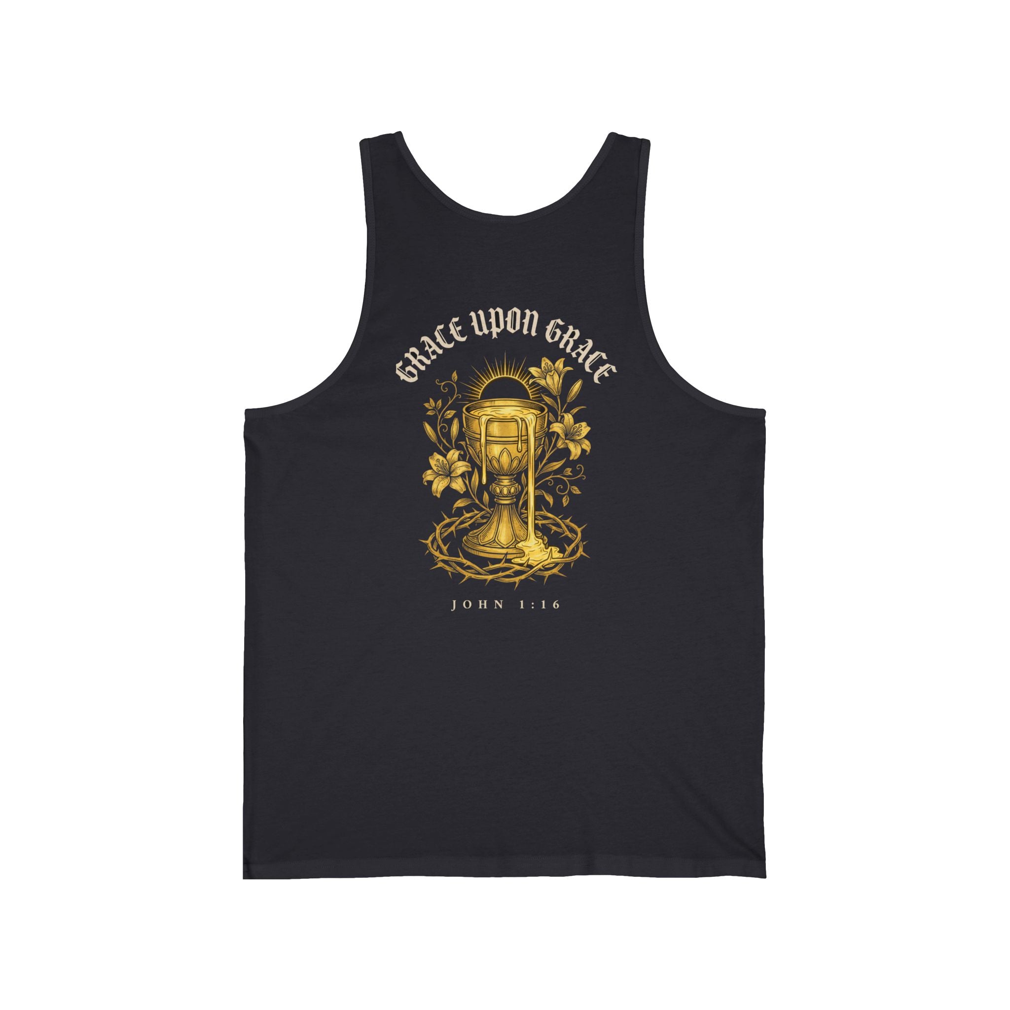 Grace Upon Grace Christian Tank Top | John 1:16 Floral Faith Shirt