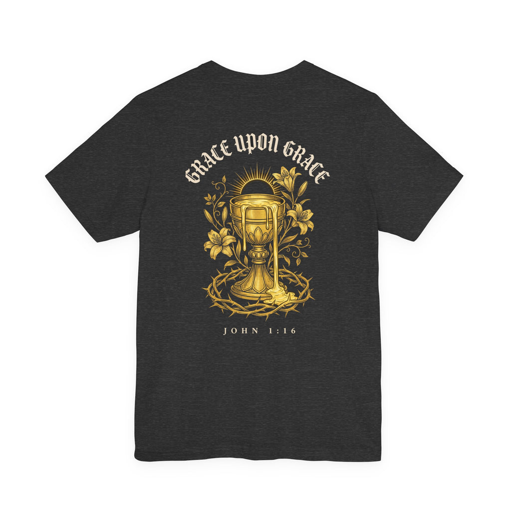Grace Upon Grace Christian Tee | John 1:16 Floral Faith Bible Verse Shirt