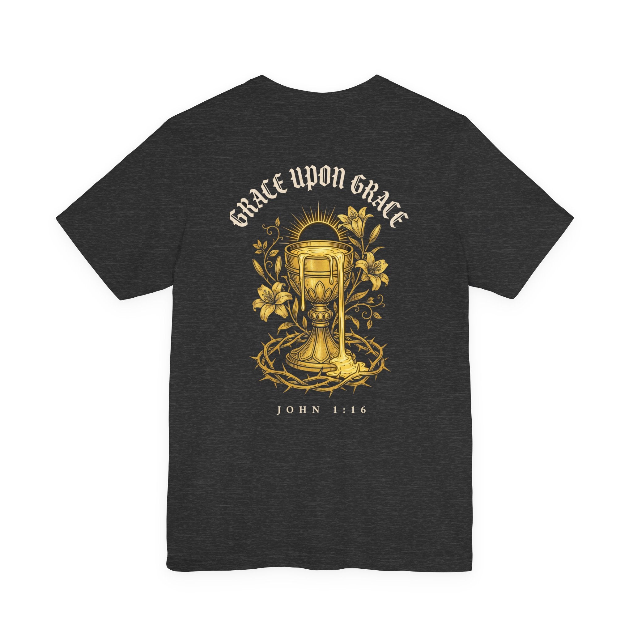Grace Upon Grace Christian Tee | John 1:16 Floral Faith Bible Verse Shirt