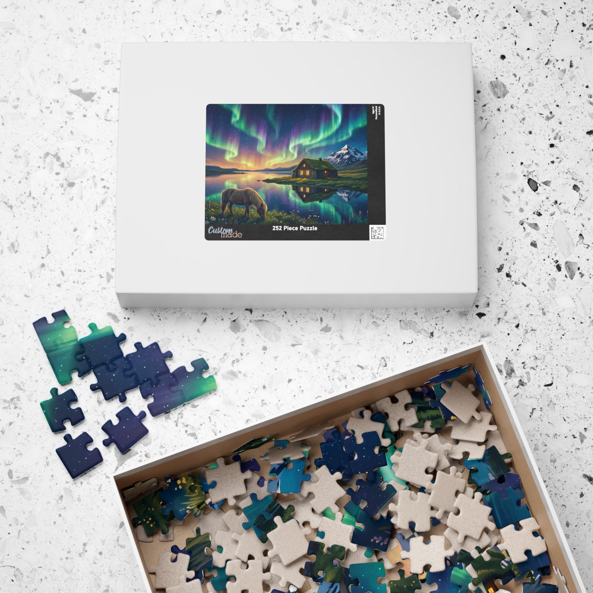 Northern Lights Iceland Jigsaw Puzzle | Aurora Borealis Landscape