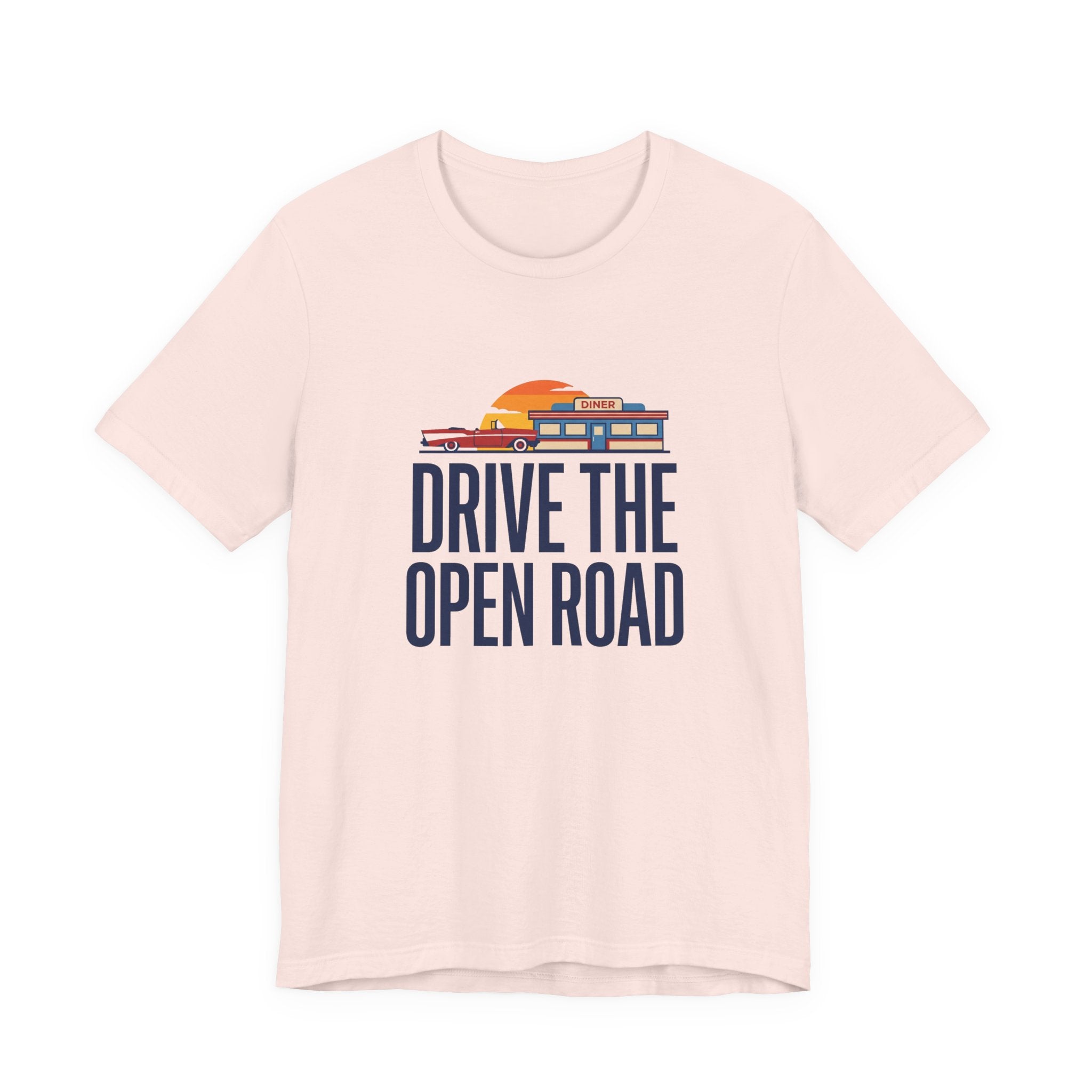 Drive The Open Road Tee - Retro Americana Car and Diner Design