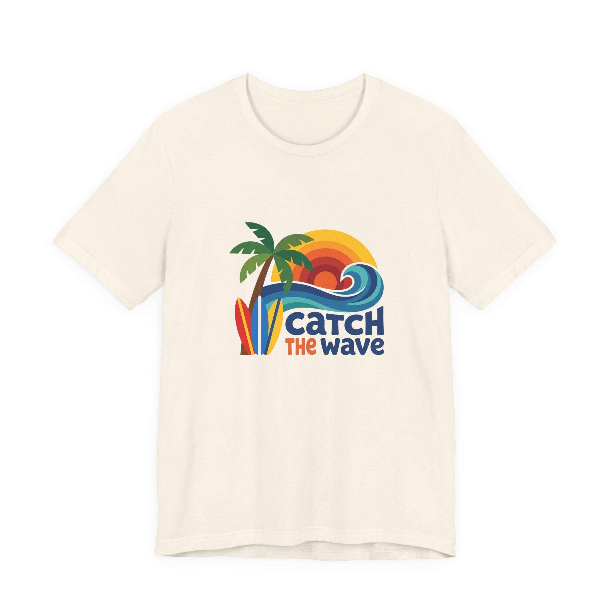 Catch the Wave Tee - Retro Beach Sunset Surfboard Design