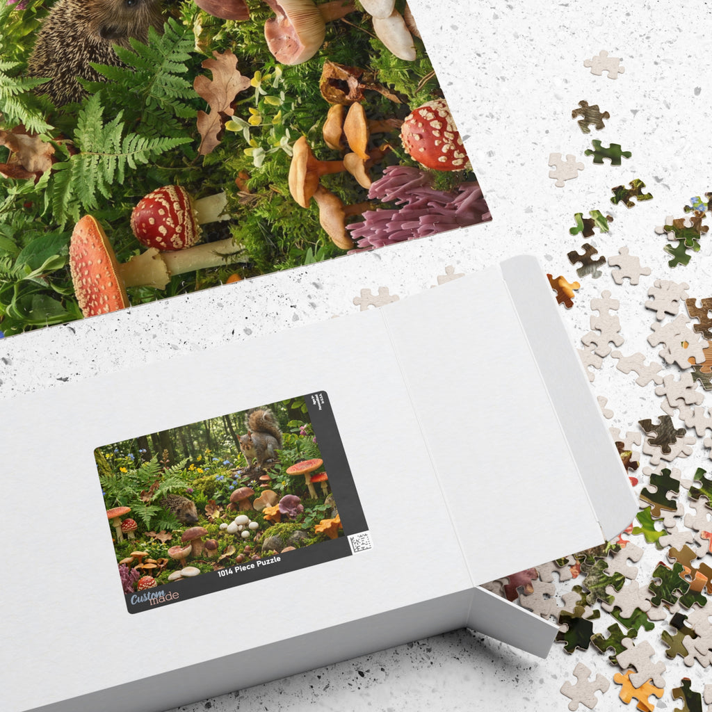Mushroom Forager Jigsaw Puzzle - Retro-Inspired Nature Scene | 1014 Piece