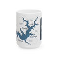 Lake Texoma Map Silhouette Coffee Mug 15oz - Unique Lake Life Souvenir