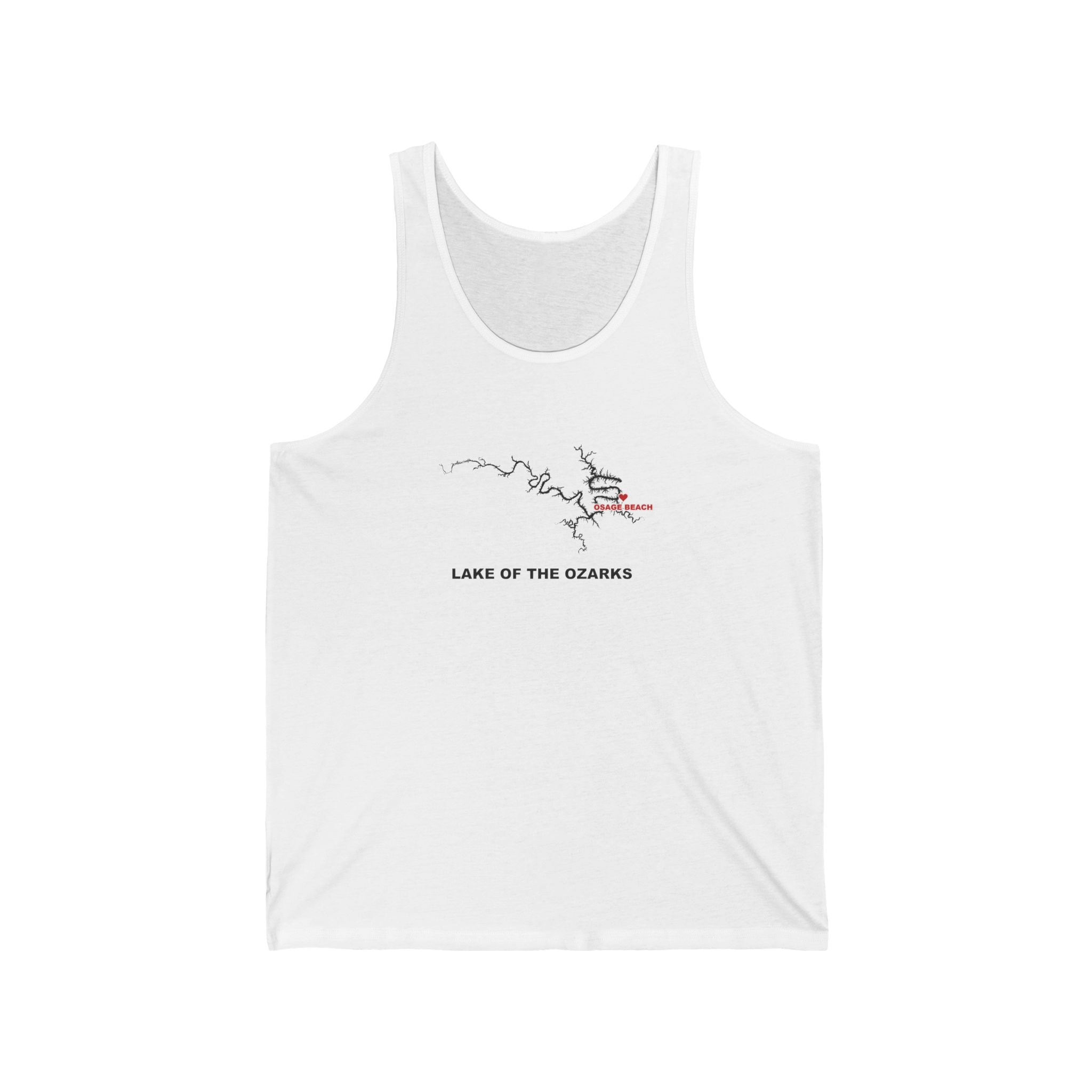 Lake of the Ozarks Silhouette Tank Top with Heart at Osage Beach
