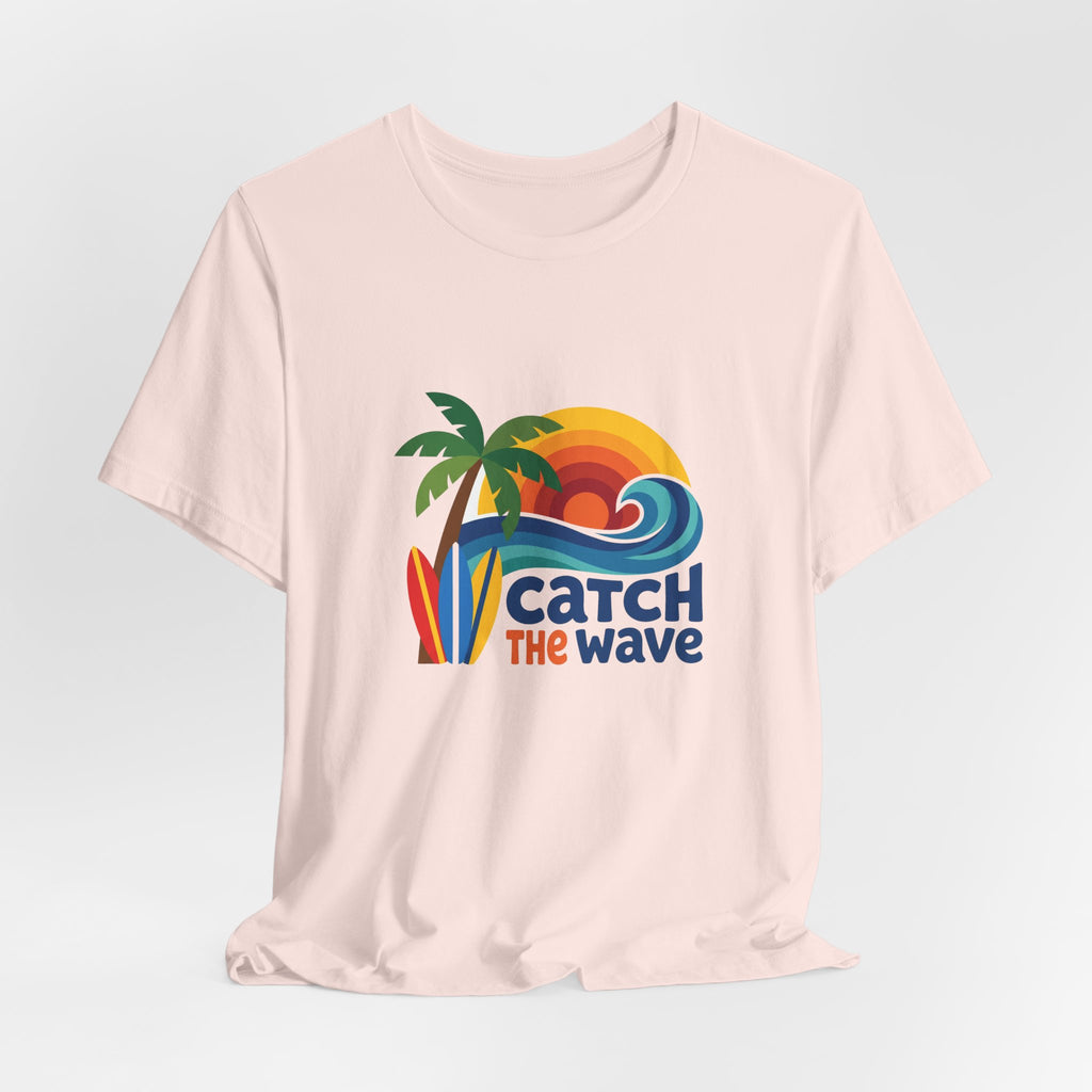 Catch the Wave Tee - Retro Beach Sunset Surfboard Design