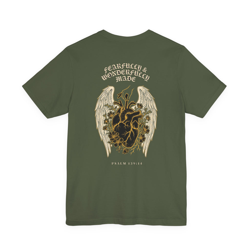 Fearfully and Wonderfully Made Christian Tee | Psalm 139:14 Bible Verse Shirt
