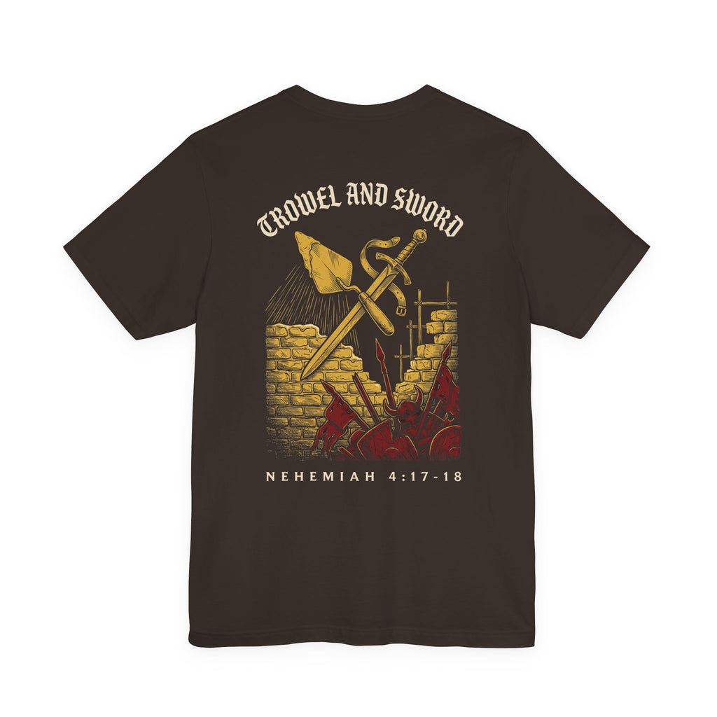 Trowel and Sword Christian Tee | Reformed Warrior Faith Shirt