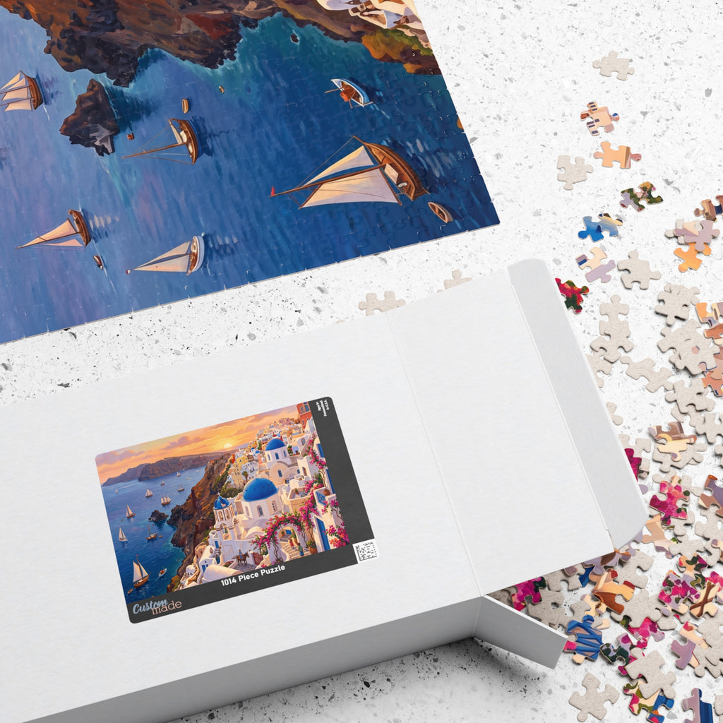 Santorini Sunset Jigsaw Puzzle | Greek Islands Aegean Landscape
