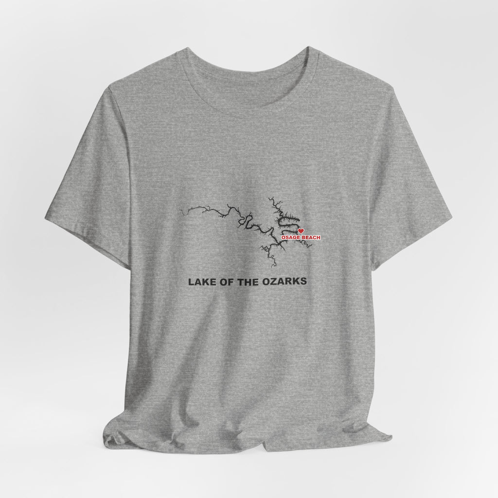 Lake of the Ozarks Silhouette Tee with Heart at Osage Beach