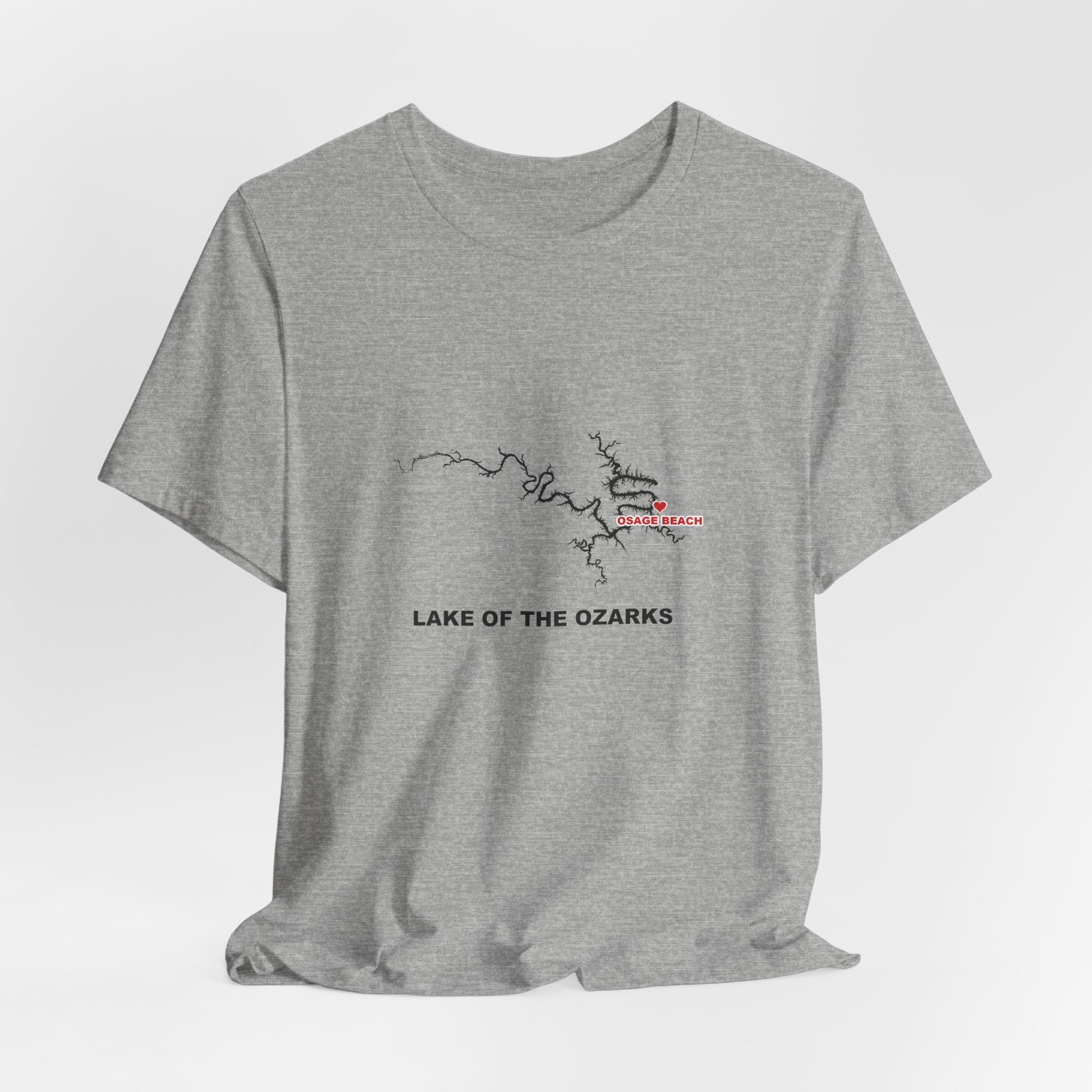 Lake of the Ozarks Silhouette Tee with Heart at Osage Beach