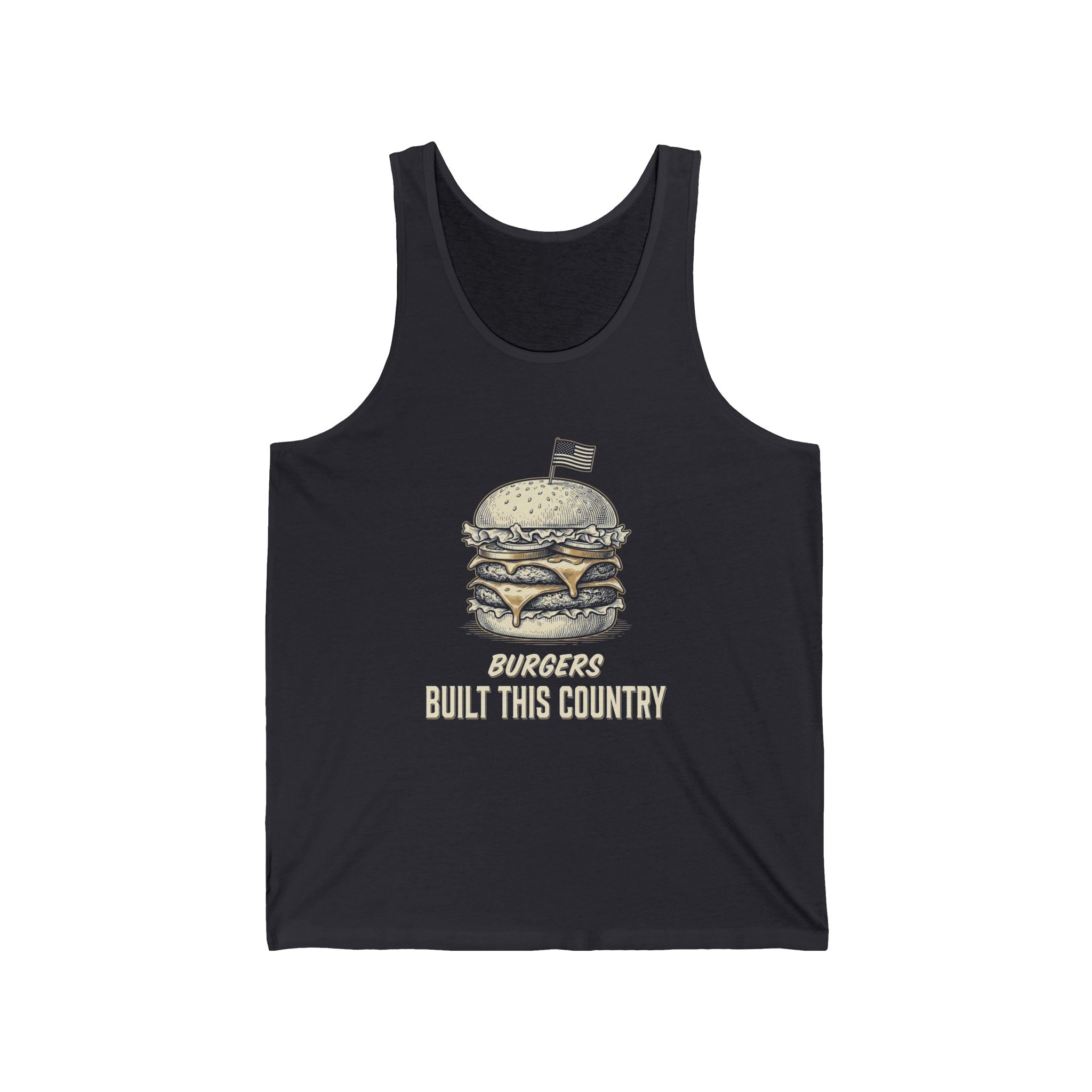 Burgers Built This Country Funny Tank Top | 4th of July BBQ Tee | Patriotic America Gift
