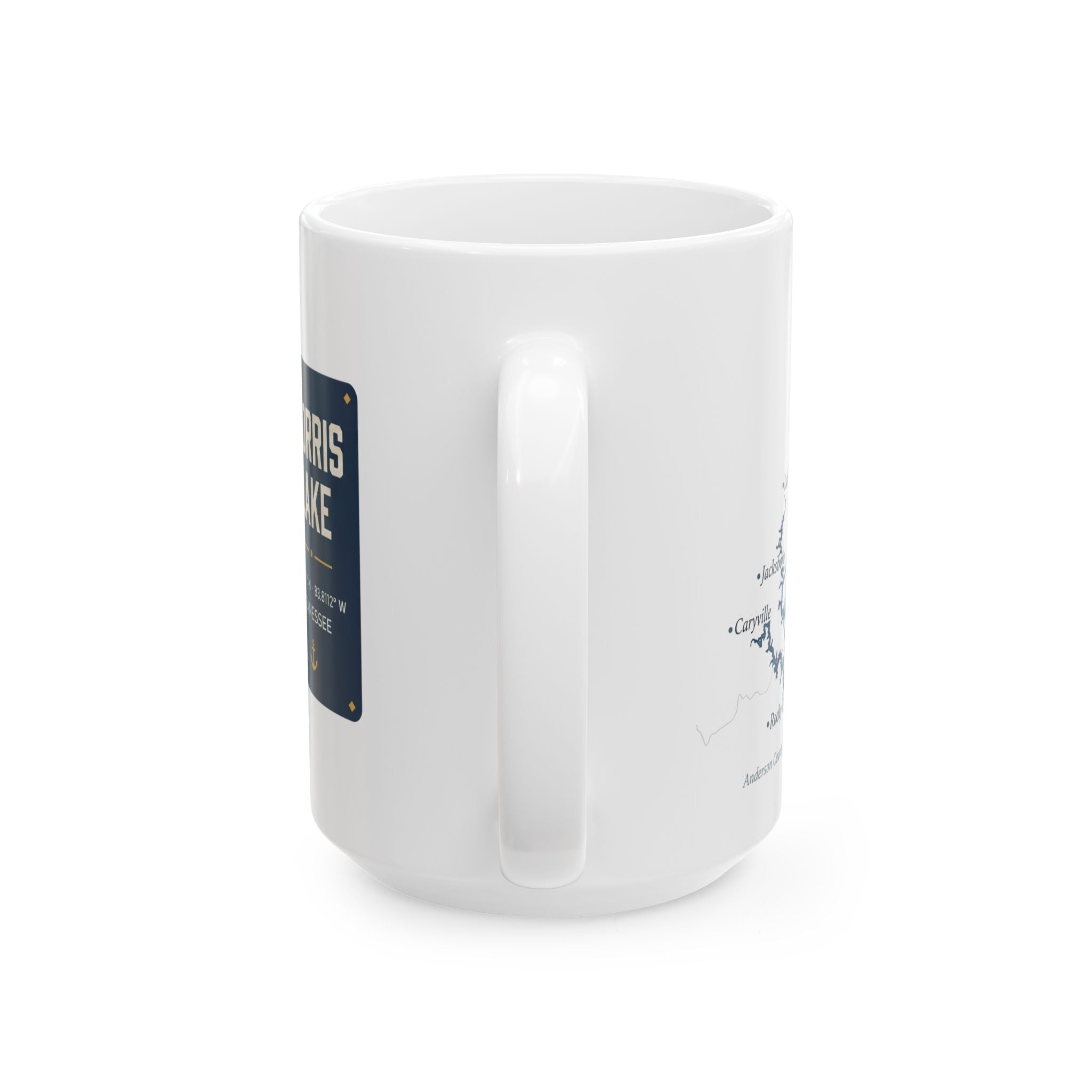 Norris Lake Map Silhouette Coffee Mug 15oz - Unique Lake Life Souvenir