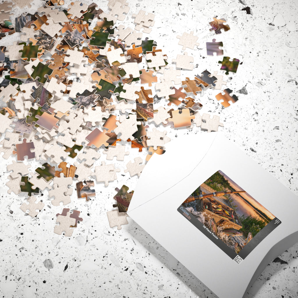 Fishing Rod Jigsaw Puzzle - Vintage Tackle Box Design