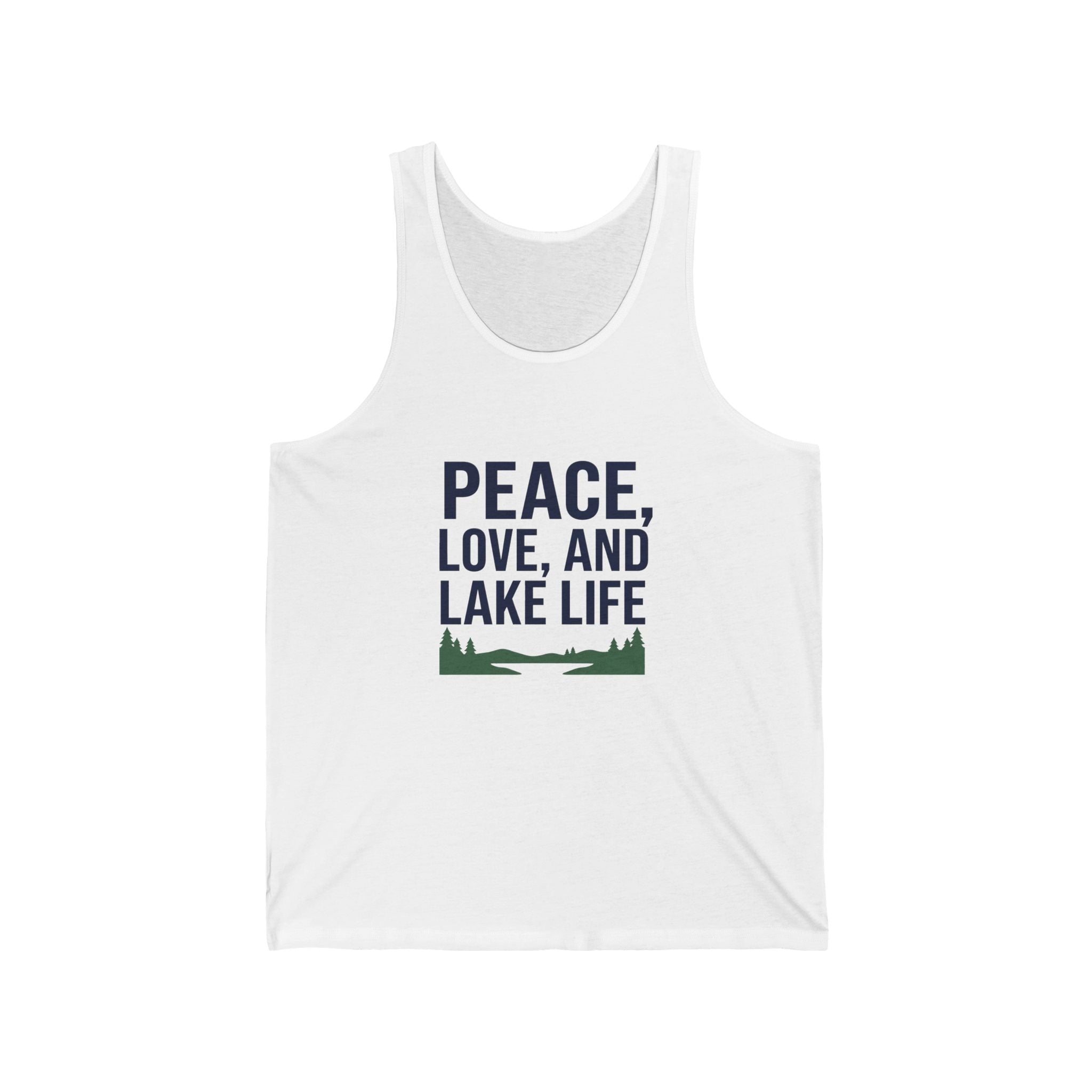Peace, Love, and Lake Life Tank Top | Minimalist Typography Shirt