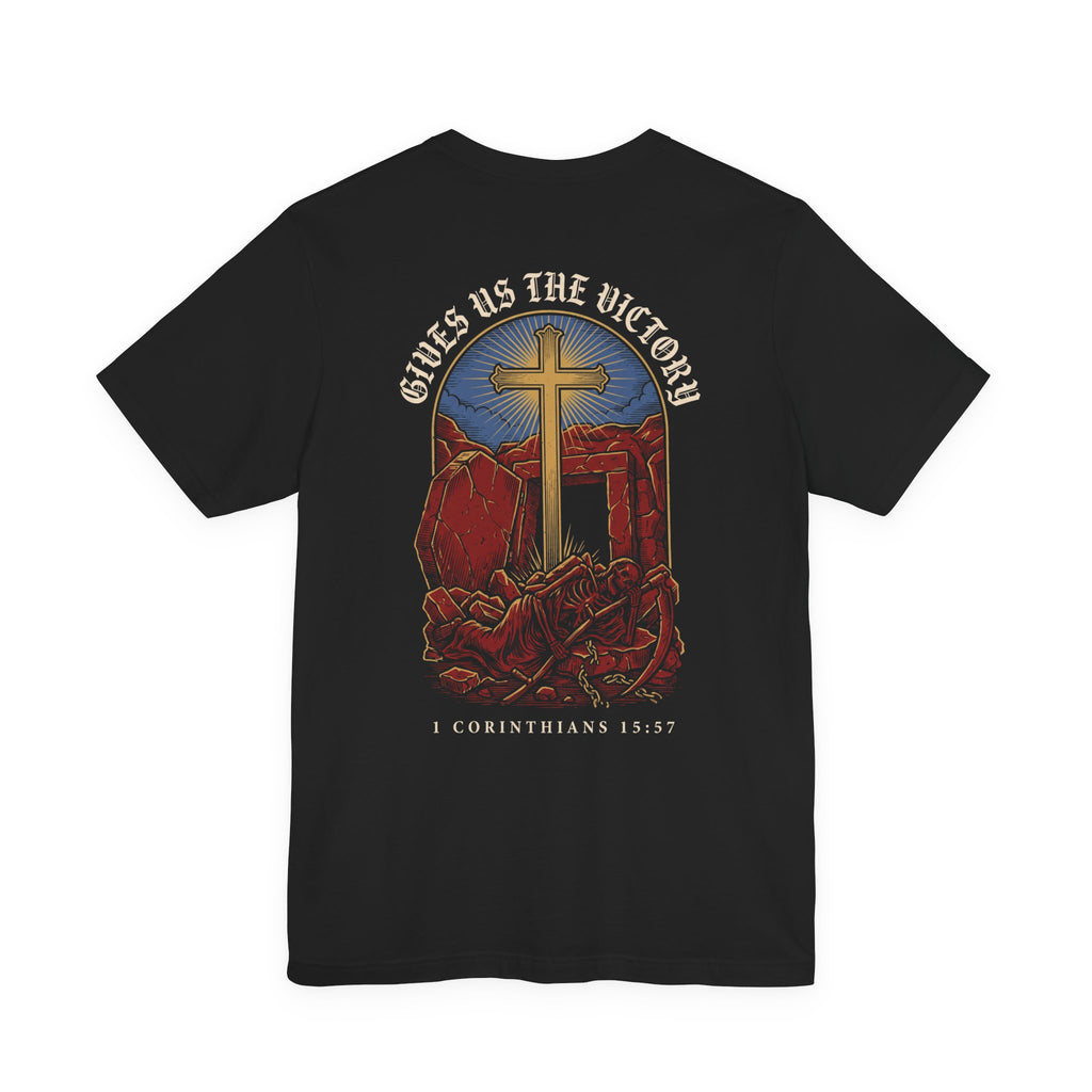 He Gives Us the Victory Christian Tee | Reformed Warrior Faith Shirt