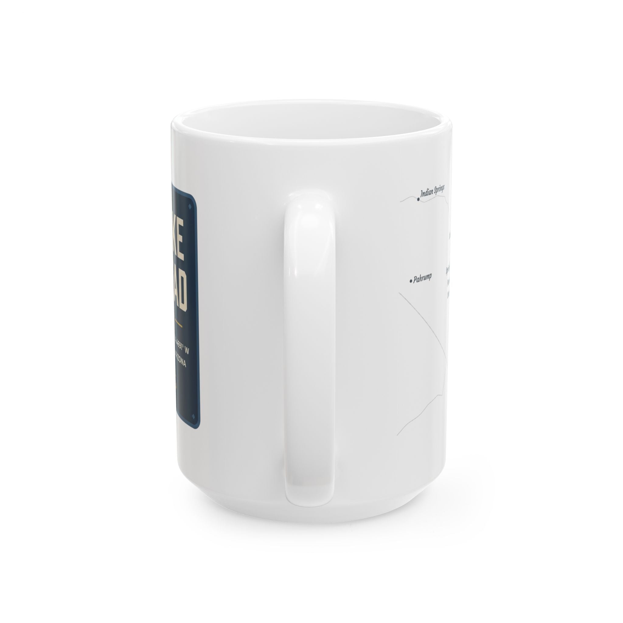 Lake Mead Map Silhouette Coffee Mug 15oz - Unique Lake Life Souvenir