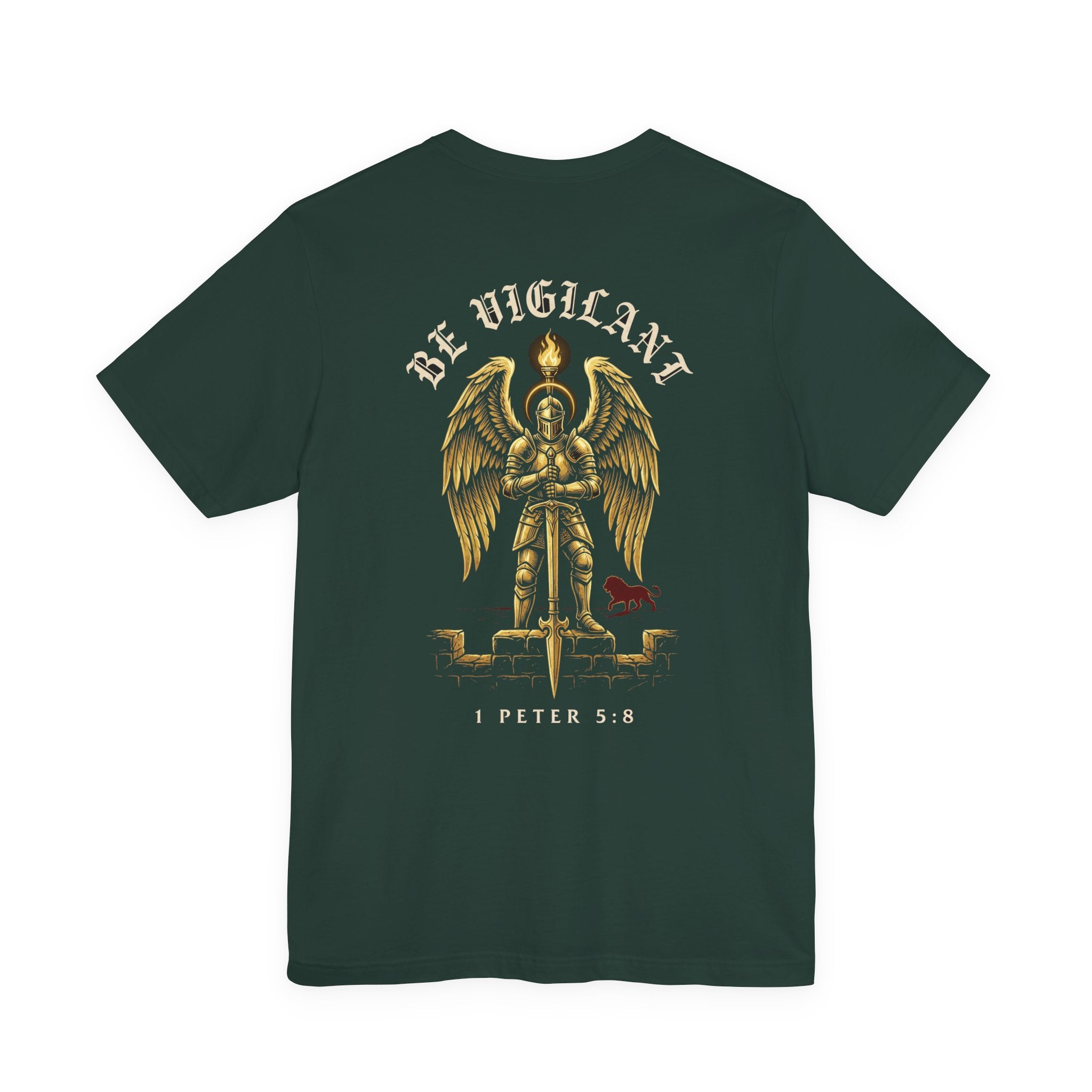 The Devil Prowls Like a Roaring Lion Christian Tee | Warrior Faith Bible Shirt