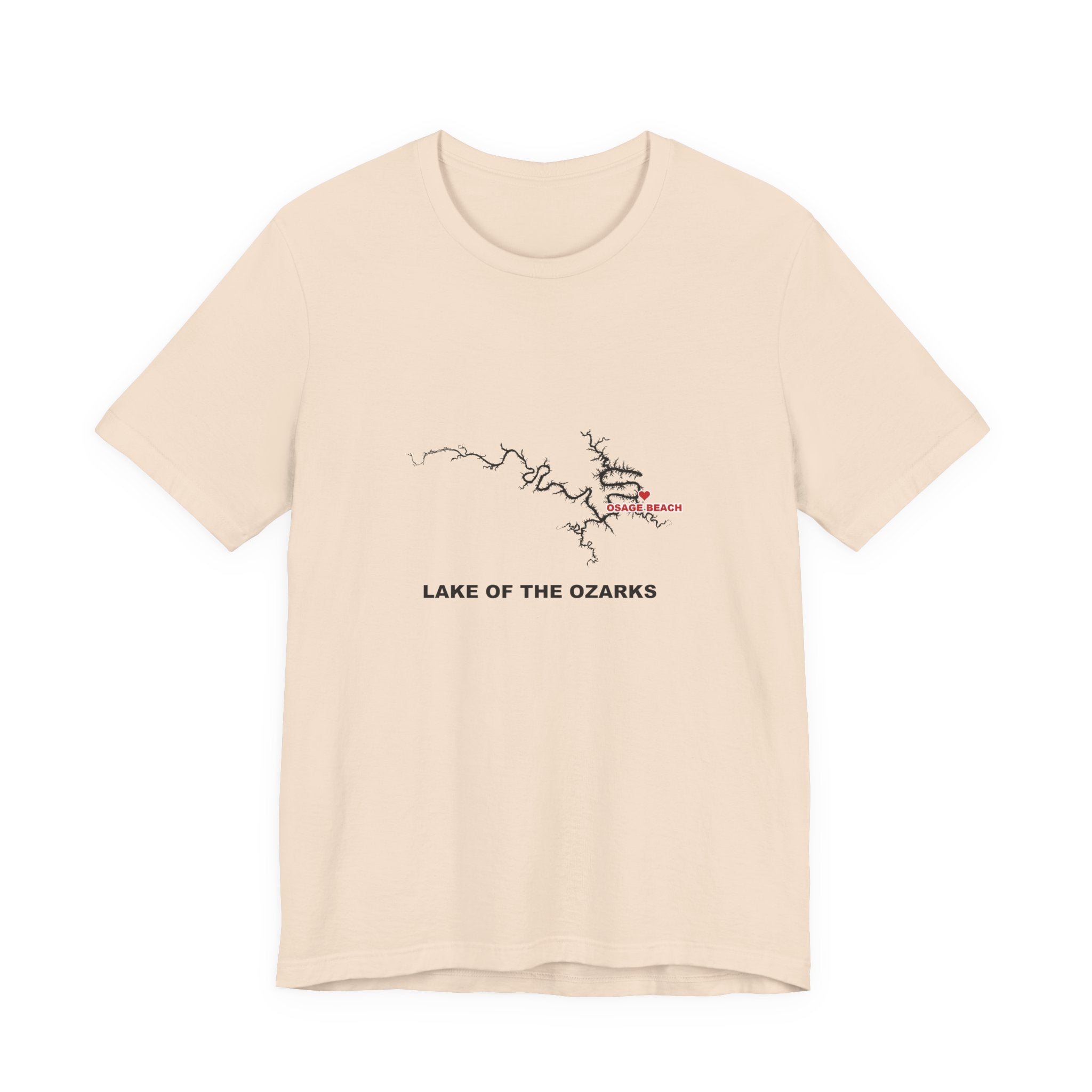 Lake of the Ozarks Silhouette Tee with Heart at Osage Beach