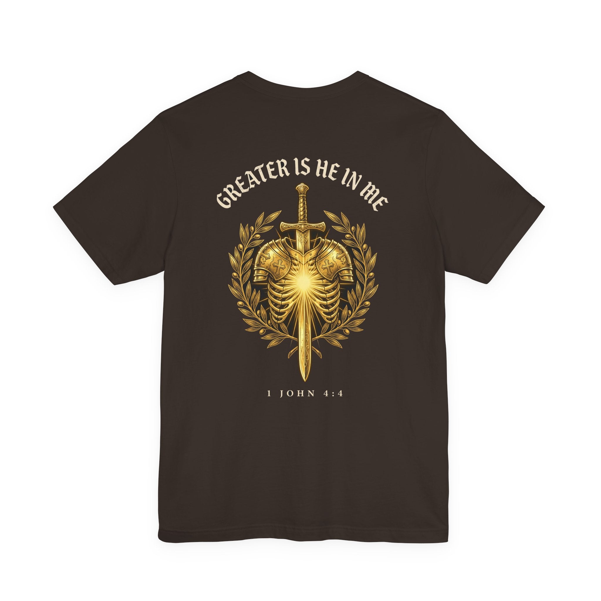 Greater Is He Who Is In Me Christian Tee | Warrior Faith Bible Shirt