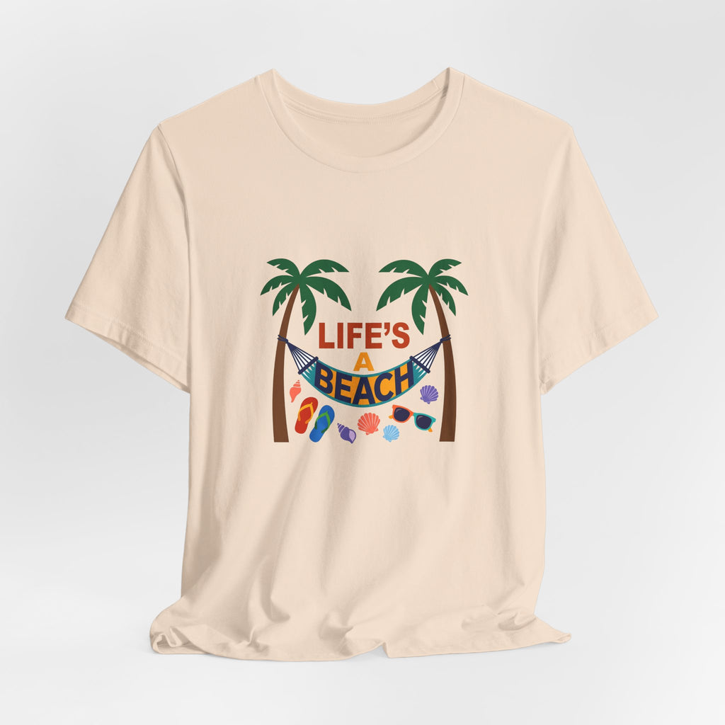 Beach Scene Hammock Tee with Intricate Illustration